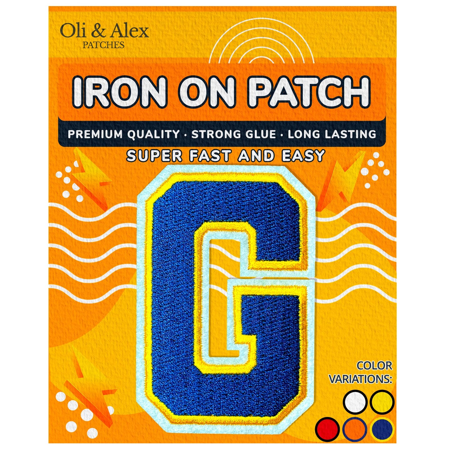 Iron on Letters Patches - Letter Patch for Clothing - Embroidered Patches for Clothes - Embroidery Appliques Team School University - Sew on Appliques 3.26 inch – Yellow, O BST220