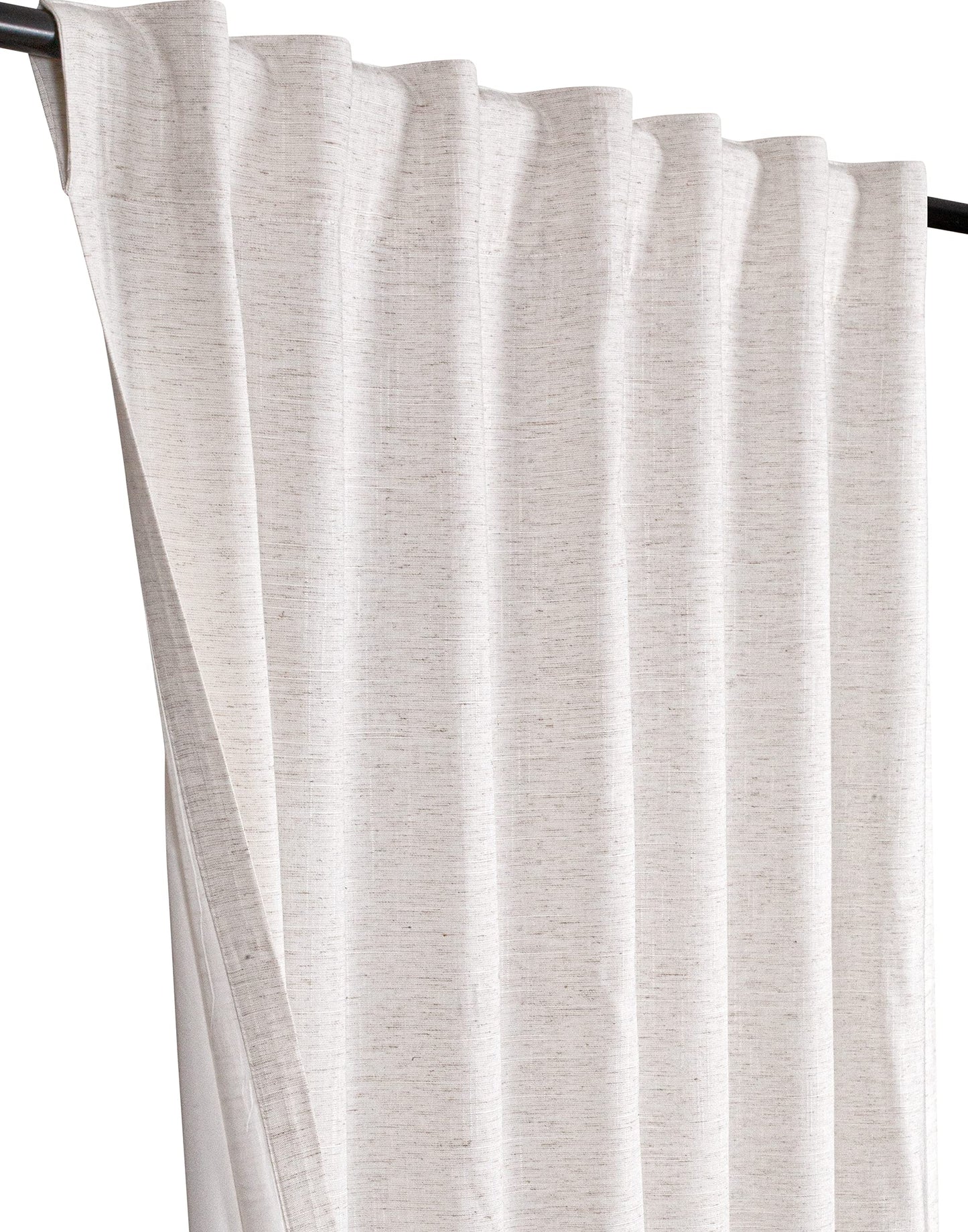 Bedding Craft Curtains 63 Inch Length - White Poly Cotton Slub Drapes with Tab Top, Set of 2, Ideal for Bedroom, Living Room, and Office_ 50x63 inch BST220