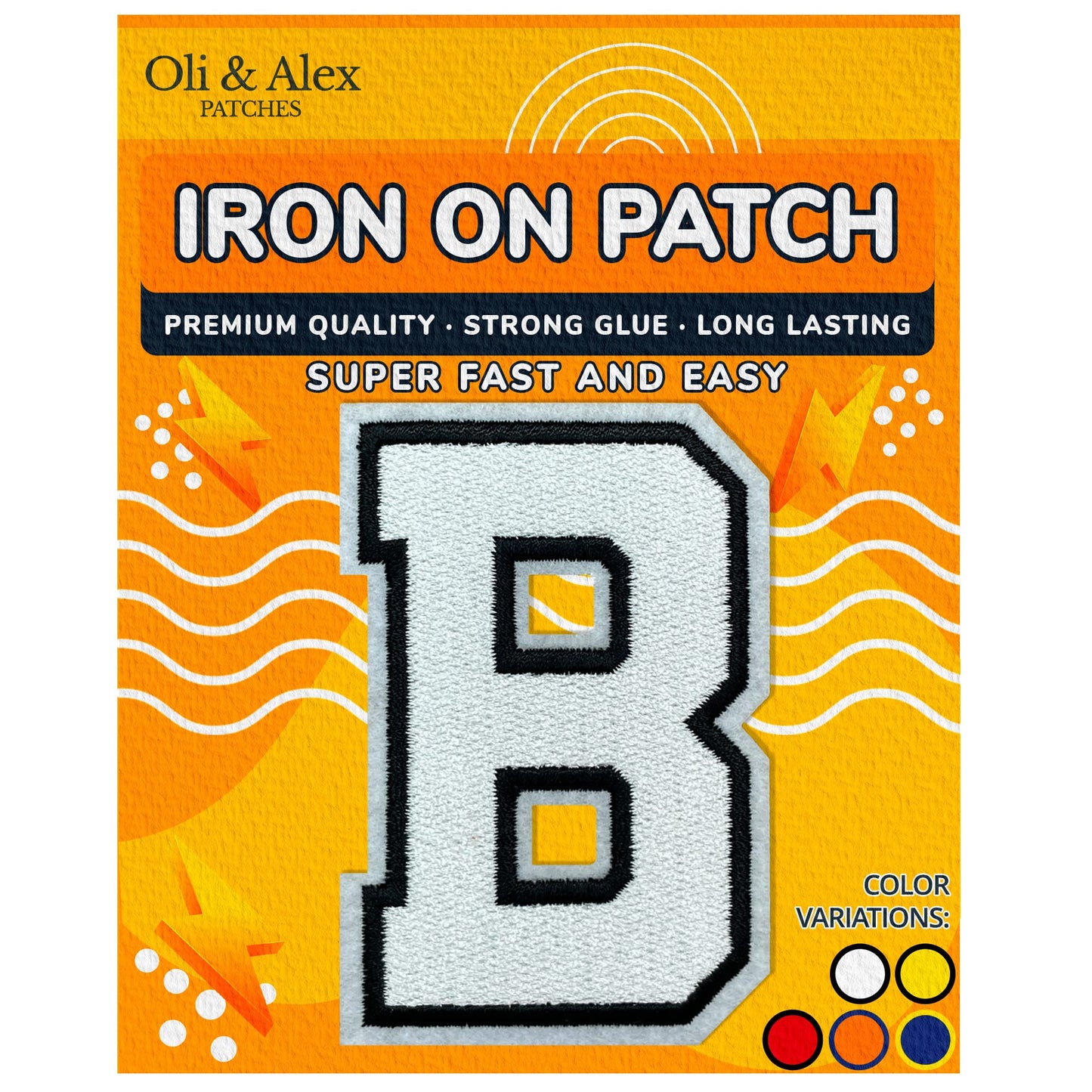 Iron on Letters Patches - Letter Patch for Clothing - Embroidered Patches for Clothes - Embroidery Appliques Team School University - Sew on Appliques 3.26 inch – Yellow, O BST220