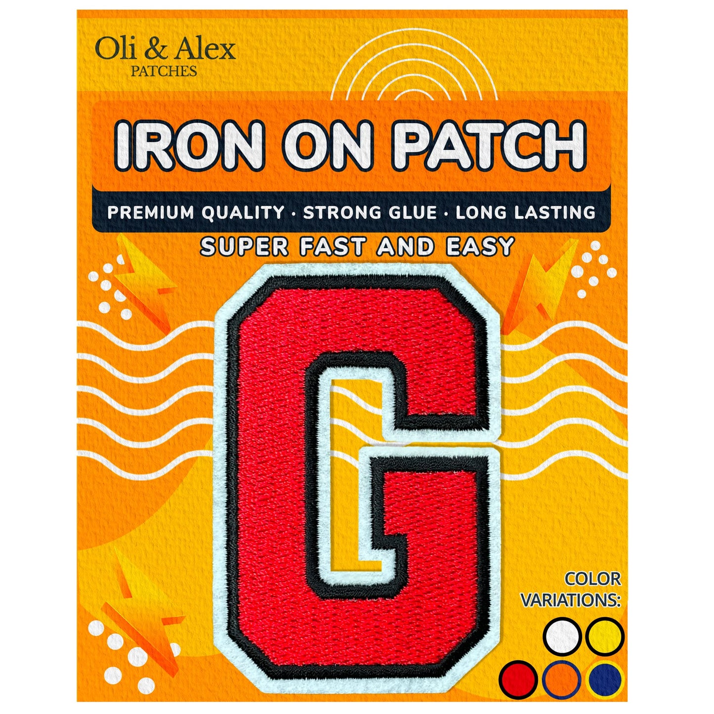 Iron on Letters Patches - Letter Patch for Clothing - Embroidered Patches for Clothes - Embroidery Appliques Team School University - Sew on Appliques 3.26 inch – Yellow, O BST220