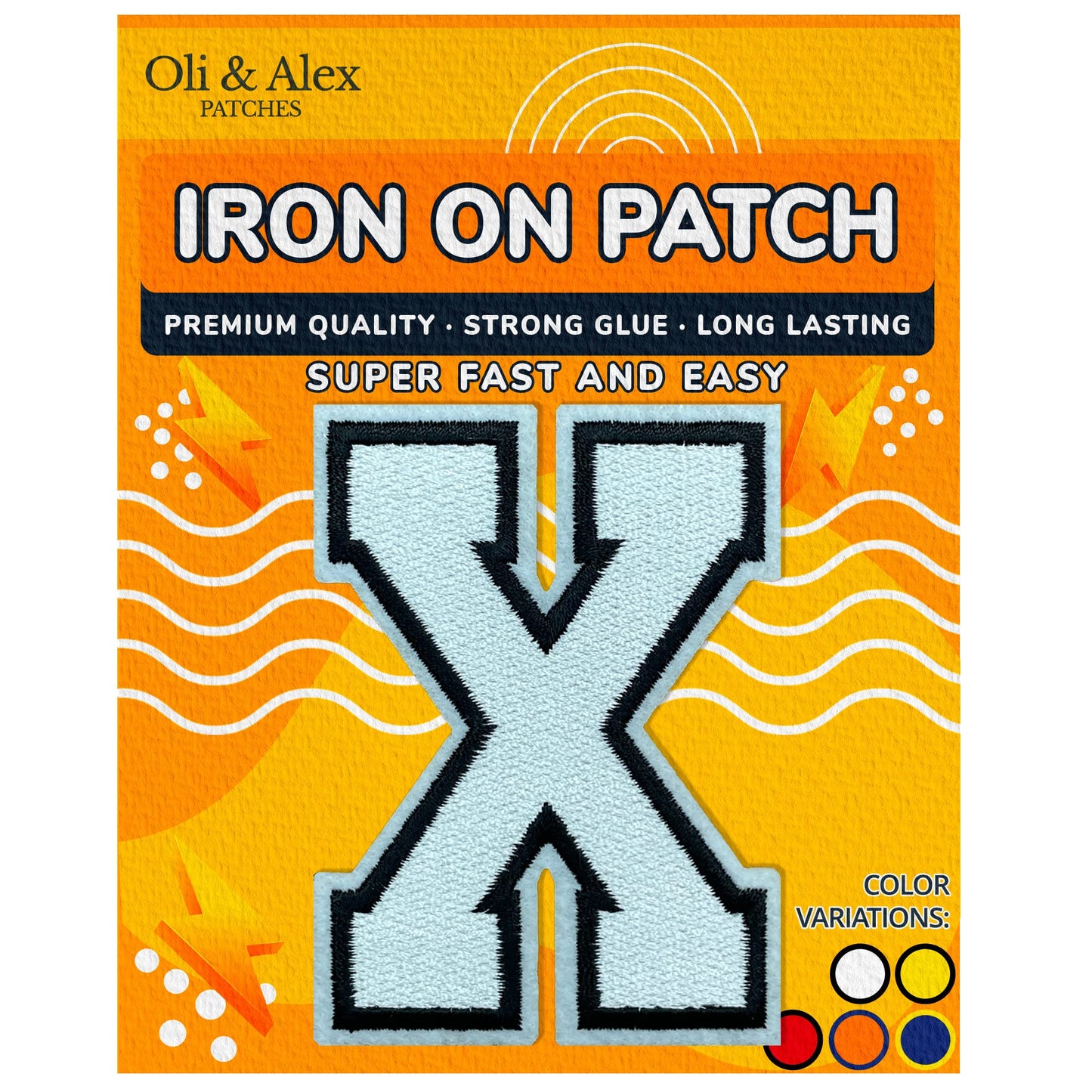 Iron on Letters Patches - Letter Patch for Clothing - Embroidered Patches for Clothes - Embroidery Appliques Team School University - Sew on Appliques 3.26 inch – Yellow, O BST220