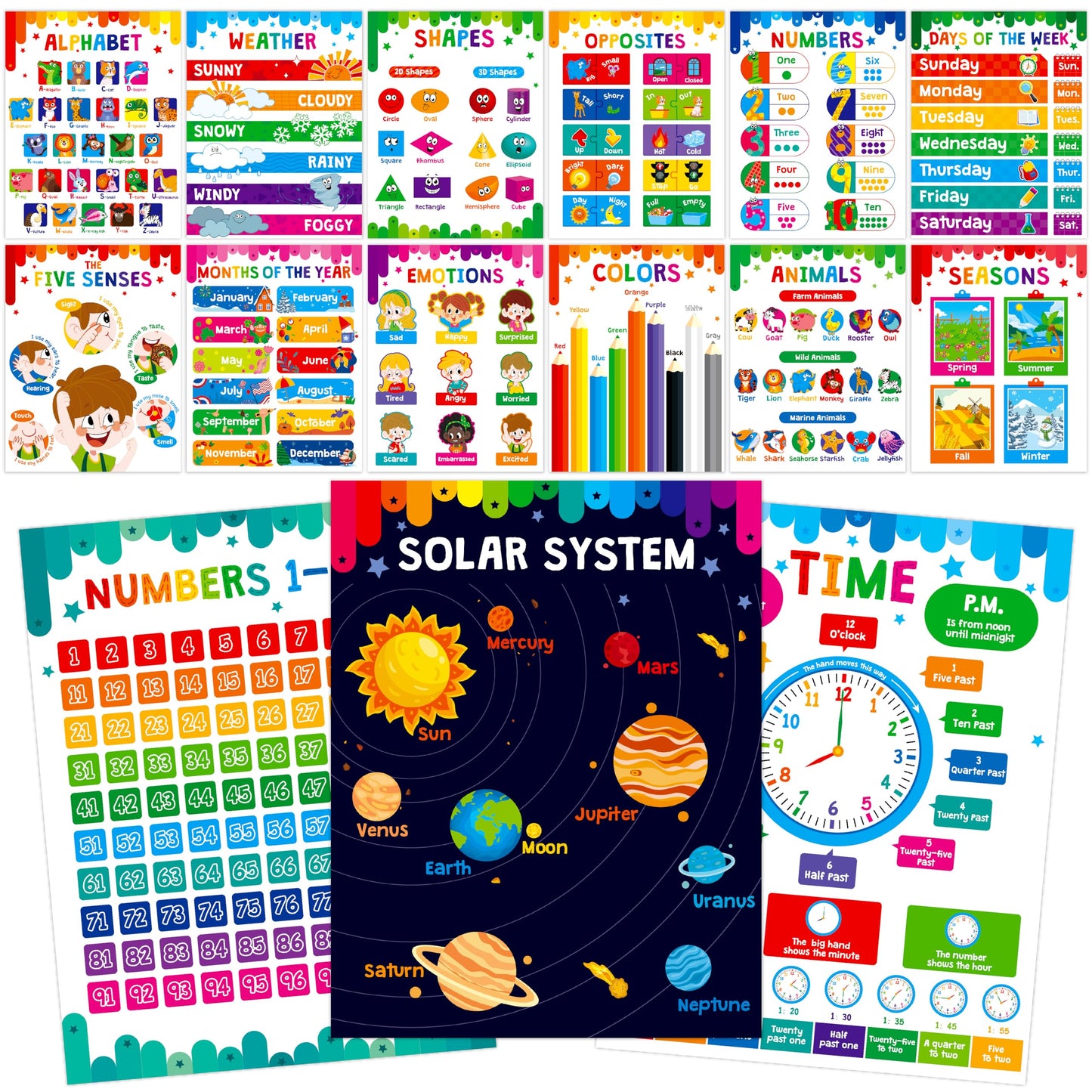 15 Reading Strategy Posters, Thick Water & Tear Resistant English Language Poster, Educational Reading Comprehension Posters for Bulletin Board, Classroom, School Supplies, Wall Decor (14.5” x 11”) BST220