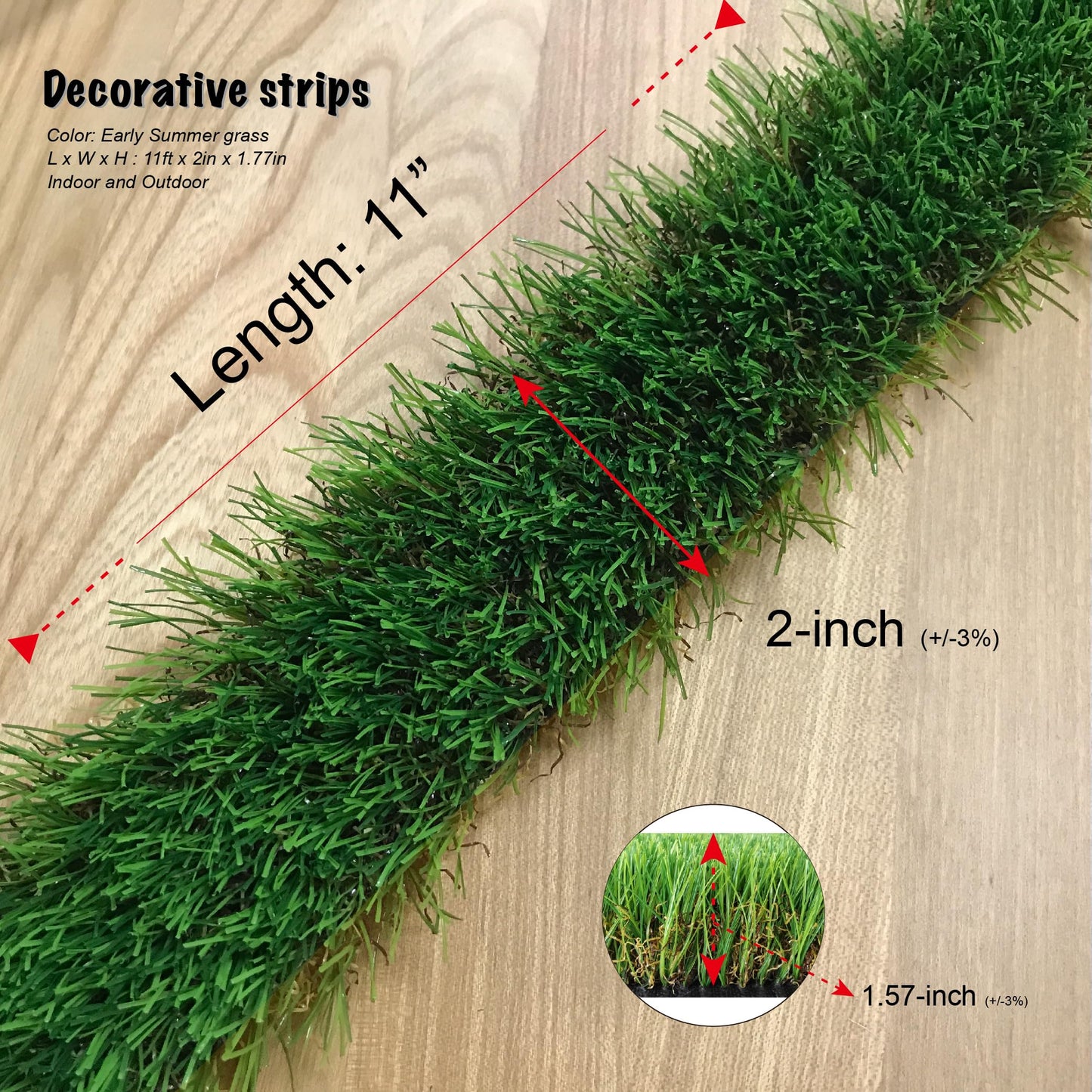 KuGuo Artificial Grass Decoration Strip Indoor/Outdoor DIY Fake Grass (Autumn, Width 2in x Length 11ft) BST220