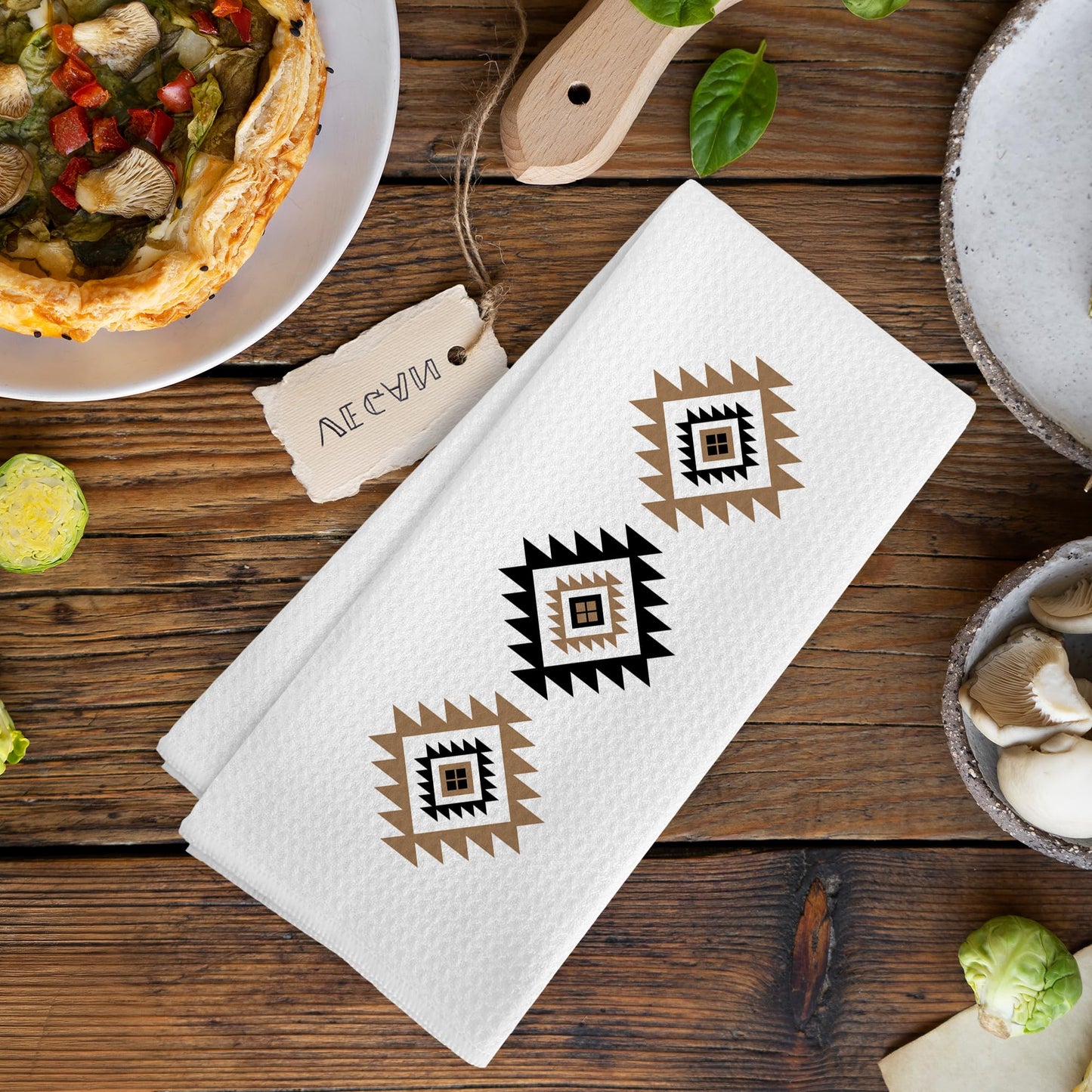 Western Boho Kitchen Towels, Southwestern Southwest Aztec Western Native American Bathroom Kitchen Decor, Western Cream Beige Neutral Decor Dish Hand Tea Towels for Bathroom Kitchen,16x24Inch BST326L