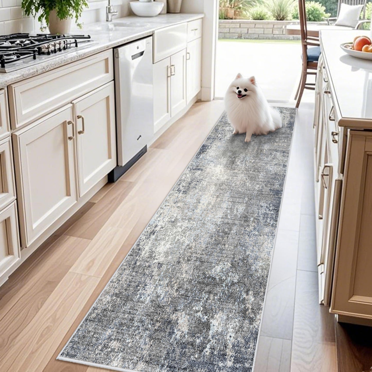 2x3 Washable Entryway Rug – Non-Slip Modern Abstract Neutral Small Throw Area Rug for Kitchen, Bedroom – Soft Low Pile Thin Indoor Door Mat（Black Grey,2x3） BST326H