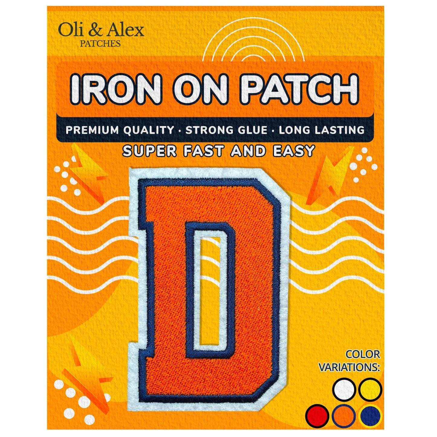 Iron on Letters Patches - Letter Patch for Clothing - Embroidered Patches for Clothes - Embroidery Appliques Team School University - Sew on Appliques 3.26 inch – Yellow, O BST220