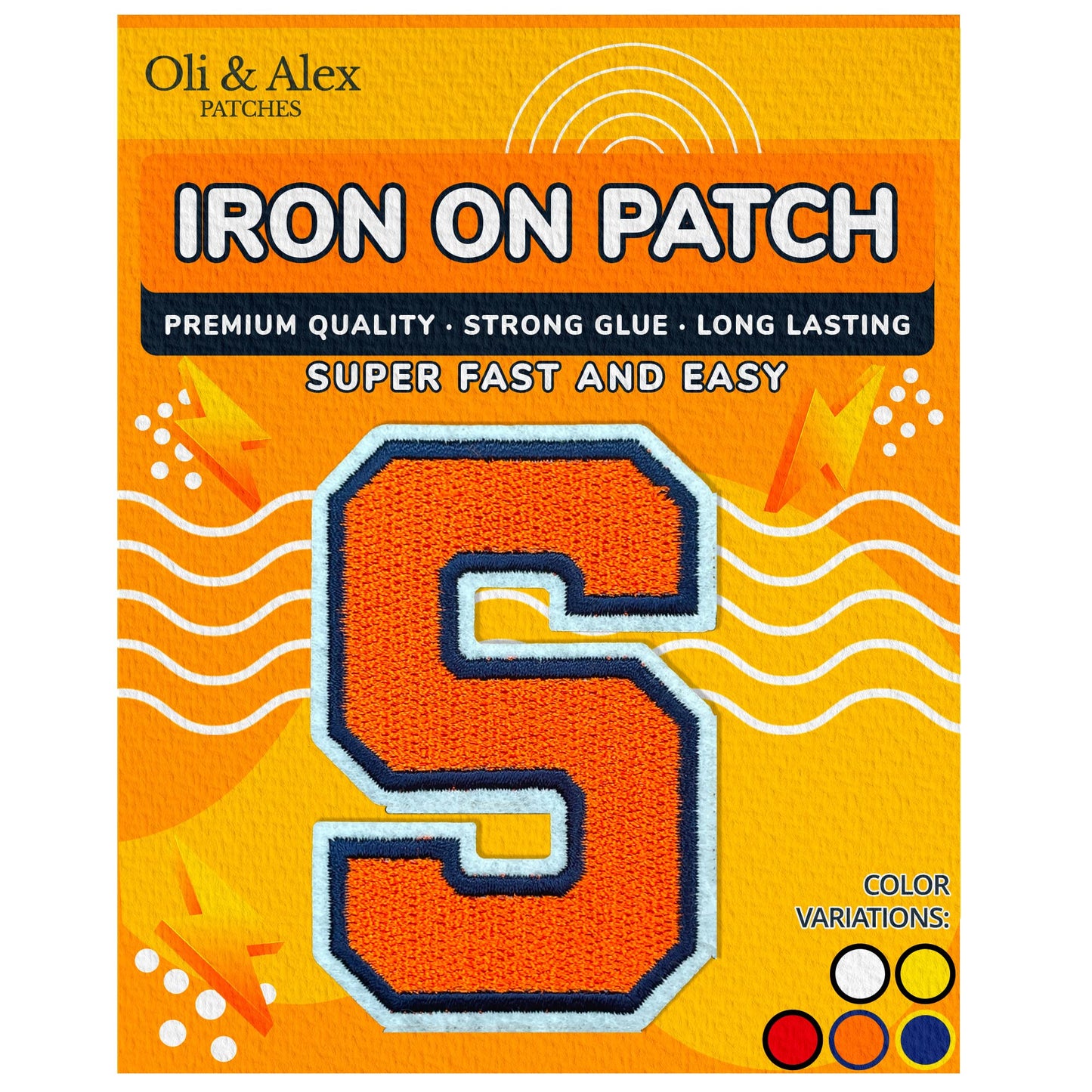 Iron on Letters Patches - Letter Patch for Clothing - Embroidered Patches for Clothes - Embroidery Appliques Team School University - Sew on Appliques 3.26 inch – Yellow, O BST220