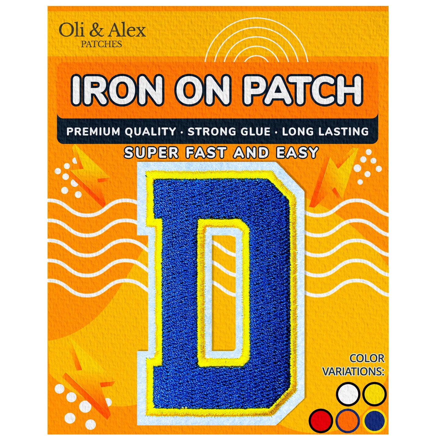 Iron on Letters Patches - Letter Patch for Clothing - Embroidered Patches for Clothes - Embroidery Appliques Team School University - Sew on Appliques 3.26 inch – Yellow, O BST220