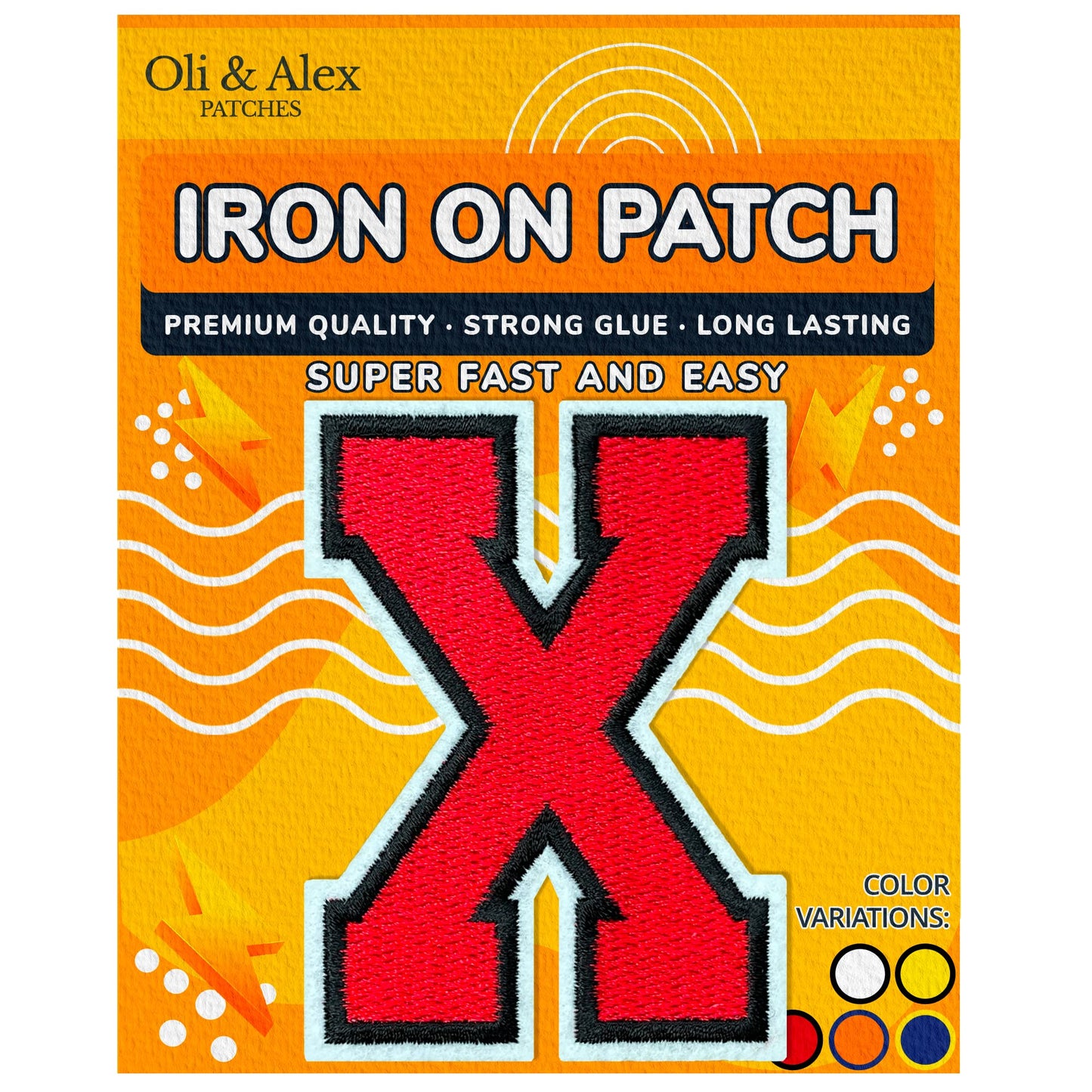 Iron on Letters Patches - Letter Patch for Clothing - Embroidered Patches for Clothes - Embroidery Appliques Team School University - Sew on Appliques 3.26 inch – Yellow, O BST220