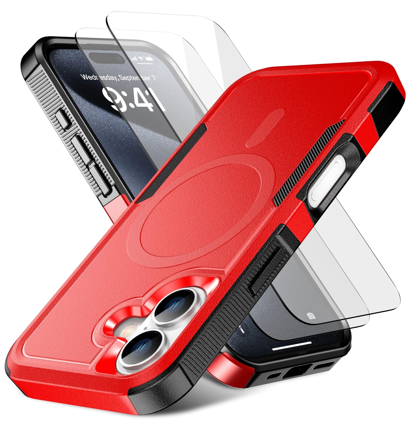 Magnetic for iPhone 17 Air Case [Compatible with MagSafe] [Shockproof] [Heavy Duty Protection] Pocket-Friendly & Tough Non-Slip Protective Phone Cover for iPhone 17Air 6.6", Black WN420