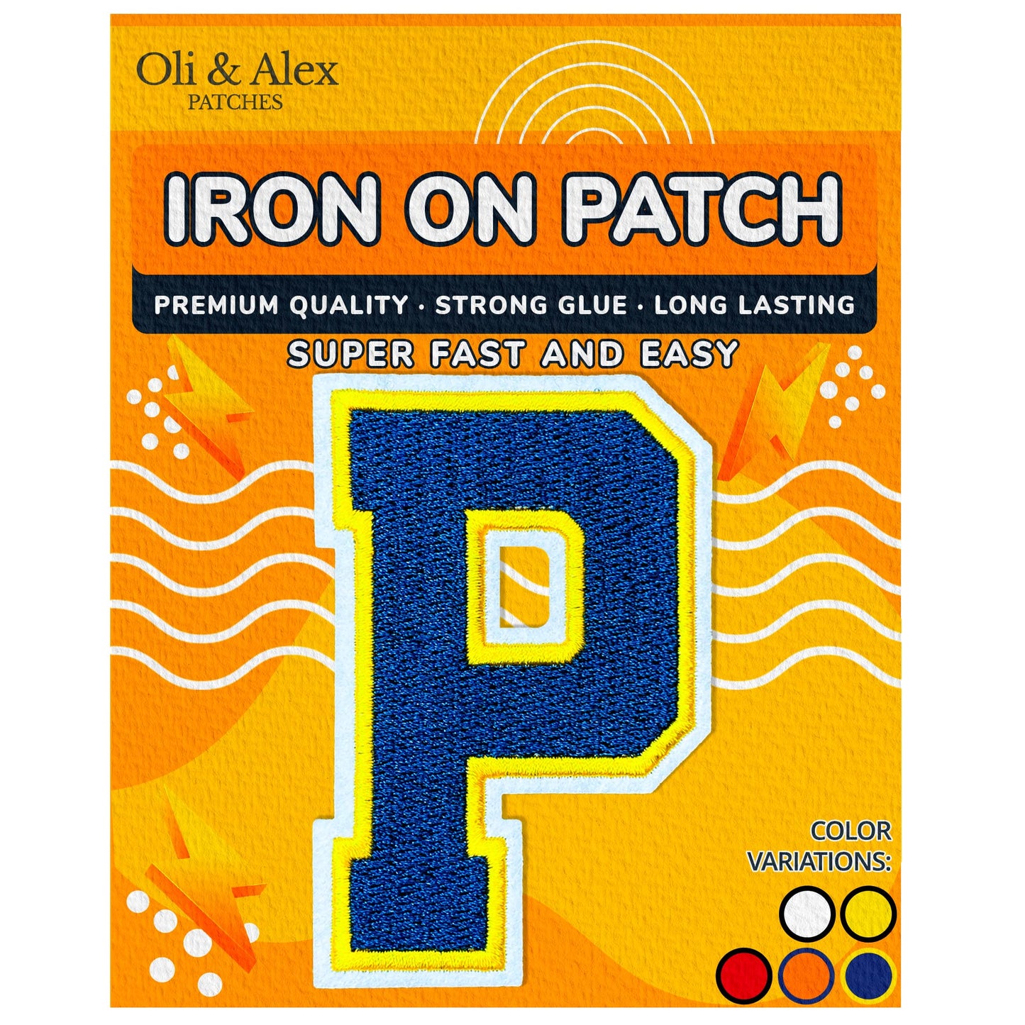Iron on Letters Patches - Letter Patch for Clothing - Embroidered Patches for Clothes - Embroidery Appliques Team School University - Sew on Appliques 3.26 inch – Yellow, O BST220