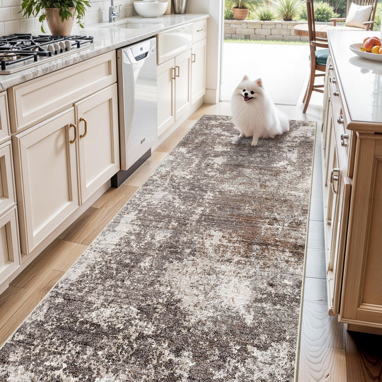 2x3 Washable Entryway Rug – Non-Slip Modern Abstract Neutral Small Throw Area Rug for Kitchen, Bedroom – Soft Low Pile Thin Indoor Door Mat（Black Grey,2x3） BST326H