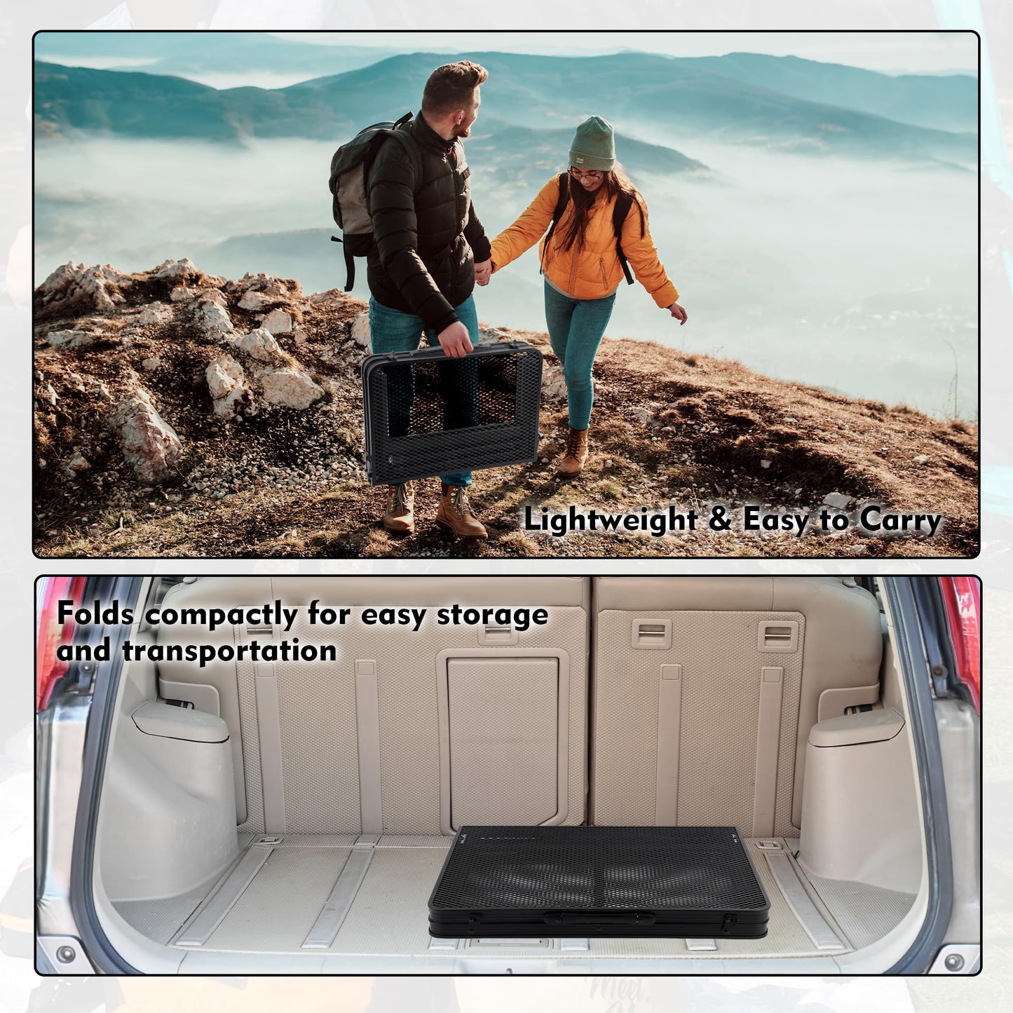 GREGIN Camping Table with Mesh Desktop, Lightweight & Portable Folding Grill Table N27