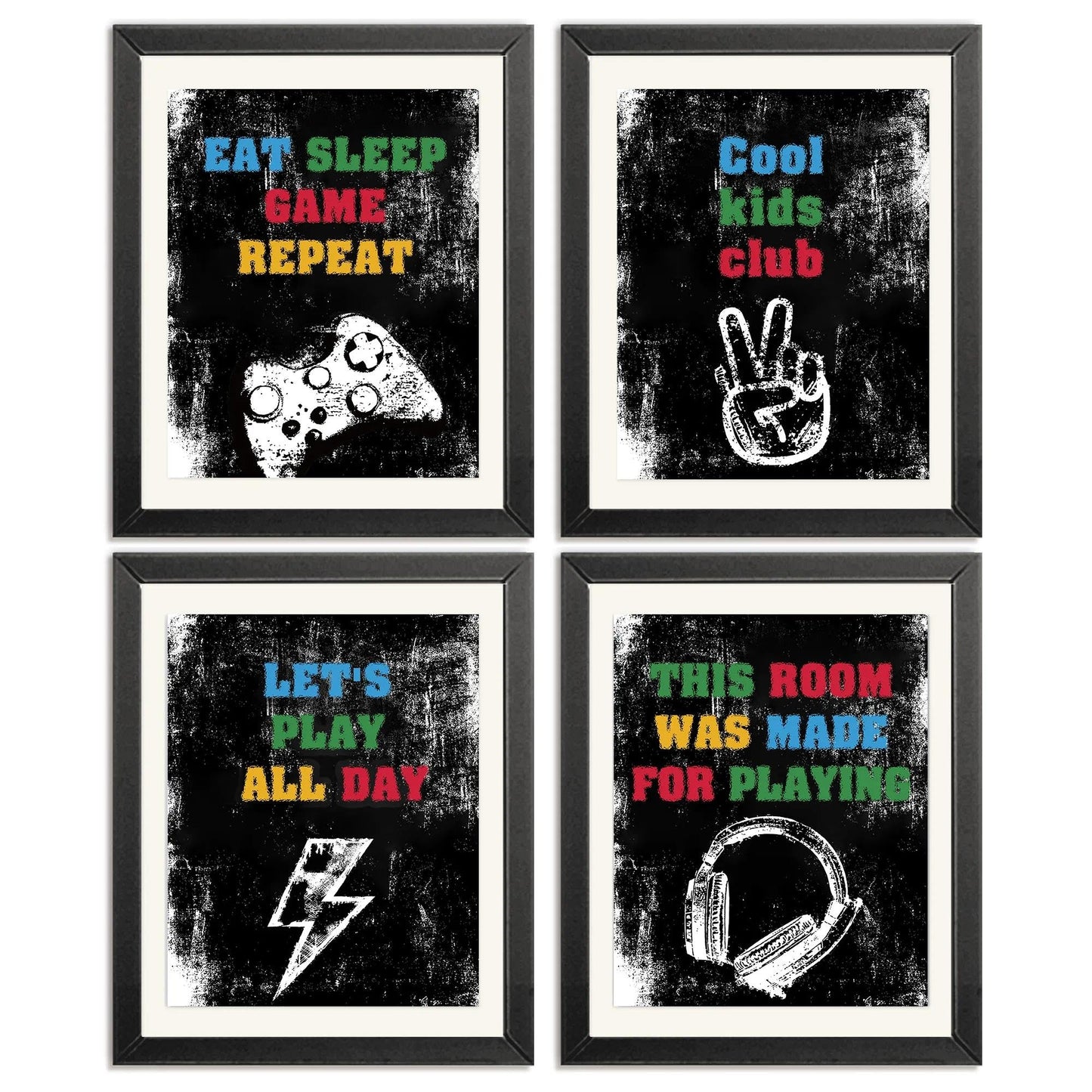 Retro Video Game Gaming Poster Prints for Home Boys Room Playroom Decor,Black And White Video Game Decorations Prints Wall Art Unframed 4pcs 8x10inches,Gift for Gamer Boys Gaming Love (8×10 inc) BST220