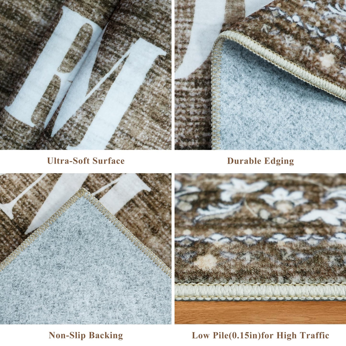 TOPRUUG 2x8 Kitchen Runner Rug: Non-Slip Kitchen Rugs Stain Resistant Kitchen Mats for Floor Low-Pile Carpet for Sink Soft Kitchen Runners Non Skid Washable 8 ft Mat Home Decor 2'x8' Beige BST202