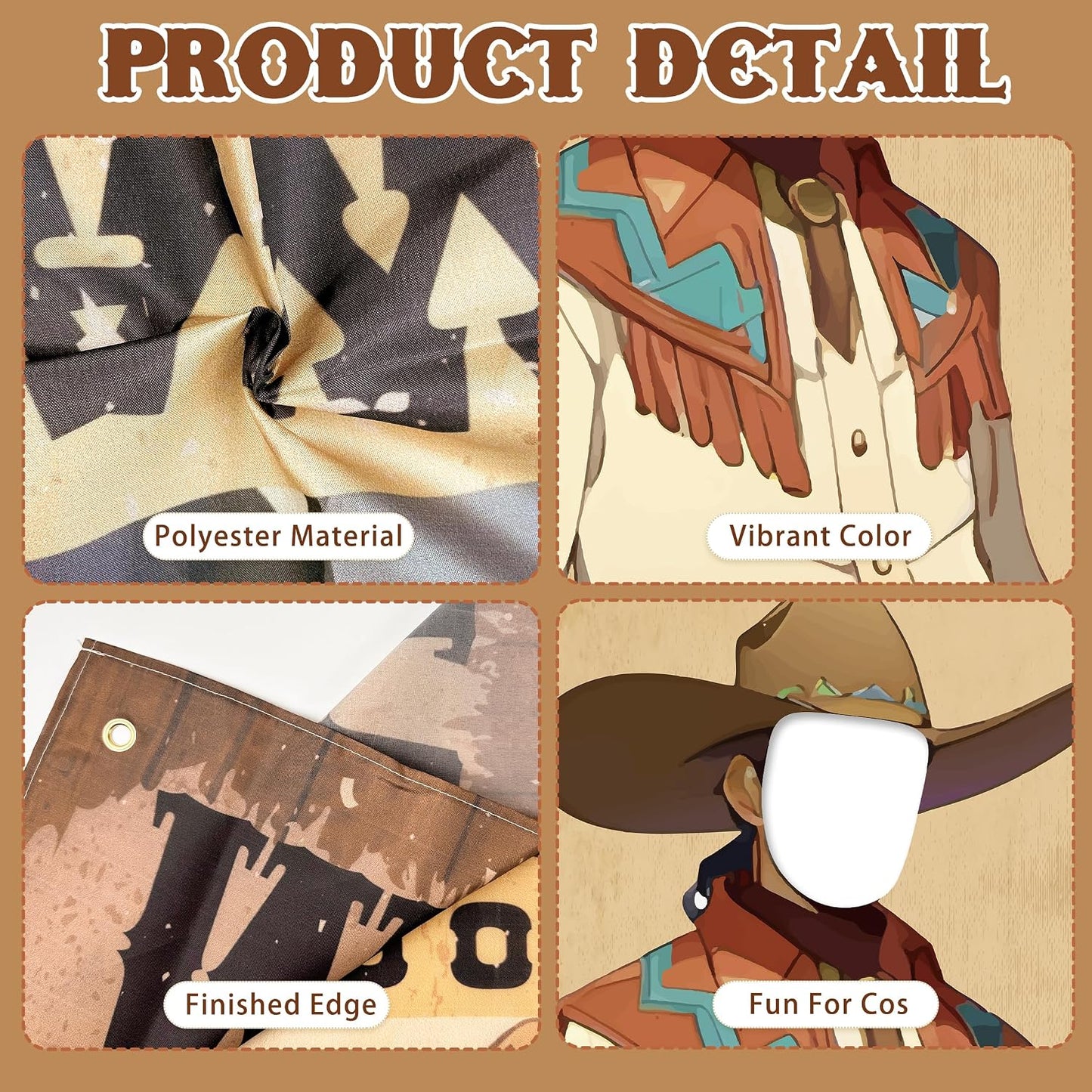 Western Party Decorations, Wanted Poster Backdrop Western Photo Booth Props Cowboy Photo Prop Backgroud for Cowboy Cowgirl Birthday My First Rodeo Party Photoshoot for Adult BST326L