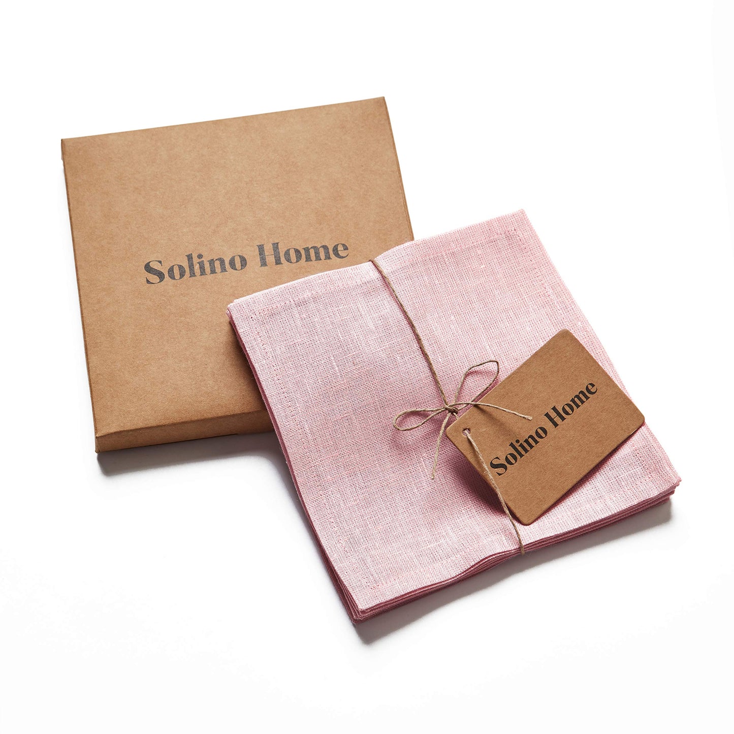 Solino Home 100% Linen Cocktail Napkins Black, Athena 6 x 6 in, Set of 12 | Small Cloth Napkins for cocktails, beverages, coasters and appetizer serving, Chambray Black, Pure Linen, OEKO-TEX Certified BST326SOLH