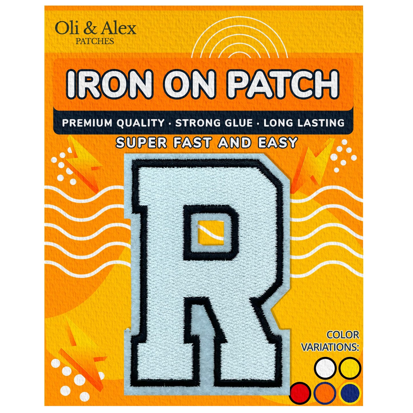 Iron on Letters Patches - Letter Patch for Clothing - Embroidered Patches for Clothes - Embroidery Appliques Team School University - Sew on Appliques 3.26 inch – Yellow, O BST220