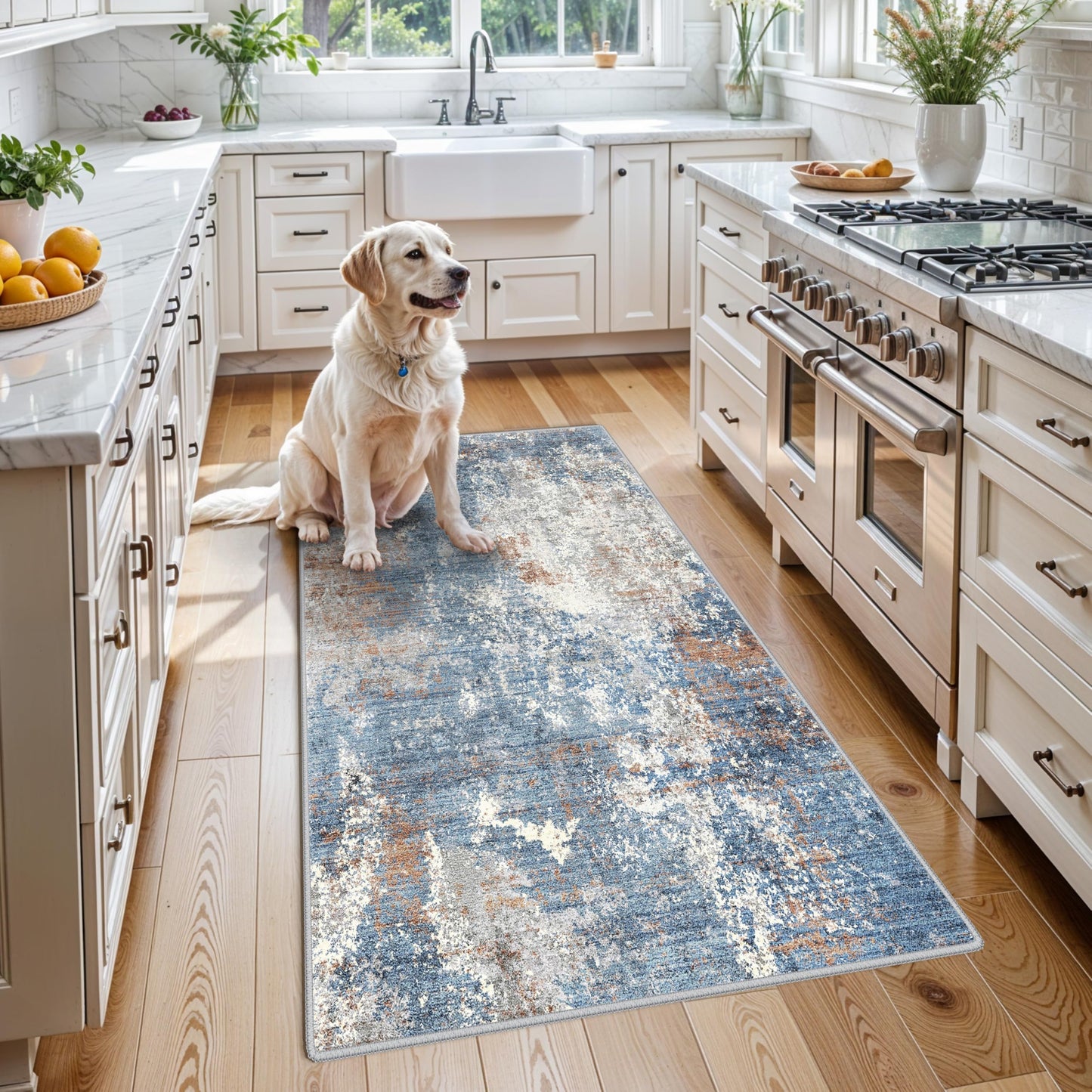 2x3 Washable Entryway Rug – Non-Slip Modern Abstract Neutral Small Throw Area Rug for Kitchen, Bedroom – Soft Low Pile Thin Indoor Door Mat（Black Grey,2x3） BST326H