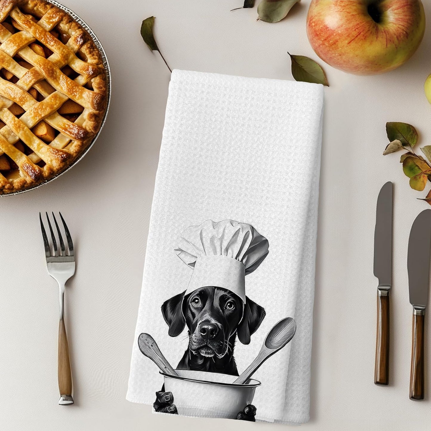 Funny Black Labrador Retriever Kitchen Towels, Black Lab Gifts Dish Tea Towels for Kitchen Decor, Gifts for Labrador Dog Lovers Hand Towels, 16x24 Inches BST202
