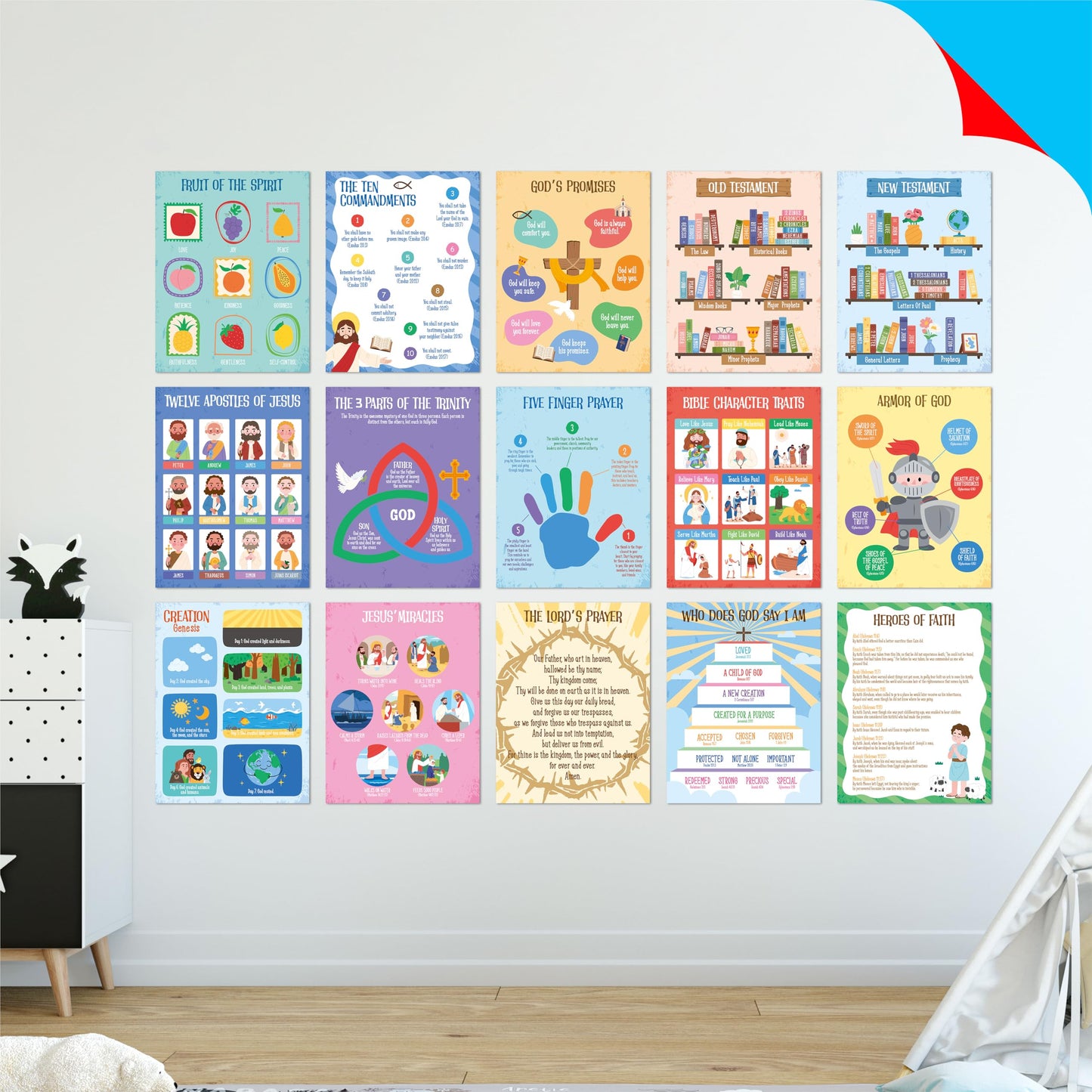 15 Reading Strategy Posters, Thick Water & Tear Resistant English Language Poster, Educational Reading Comprehension Posters for Bulletin Board, Classroom, School Supplies, Wall Decor (14.5” x 11”) BST220