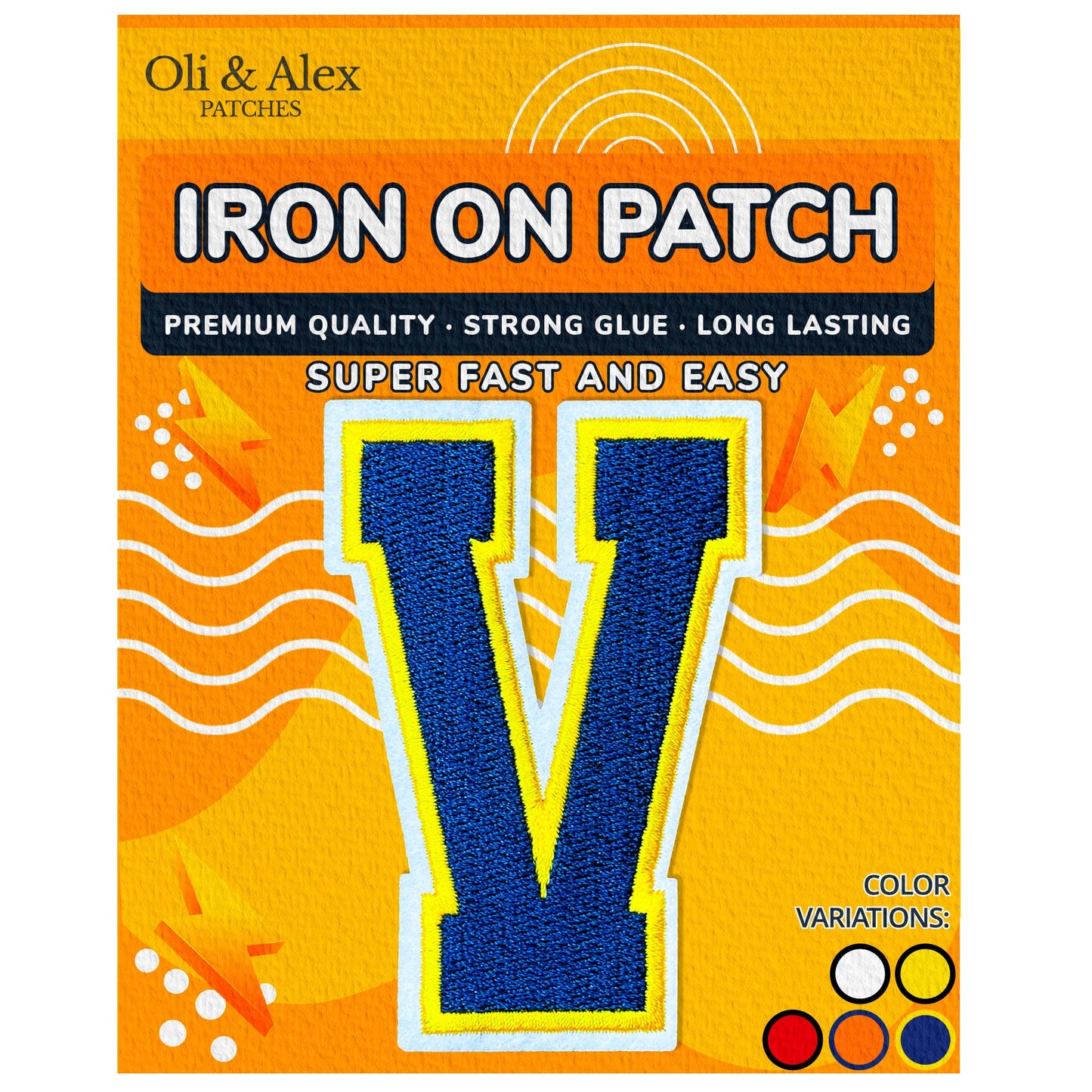 Iron on Letters Patches - Letter Patch for Clothing - Embroidered Patches for Clothes - Embroidery Appliques Team School University - Sew on Appliques 3.26 inch – Yellow, O BST220