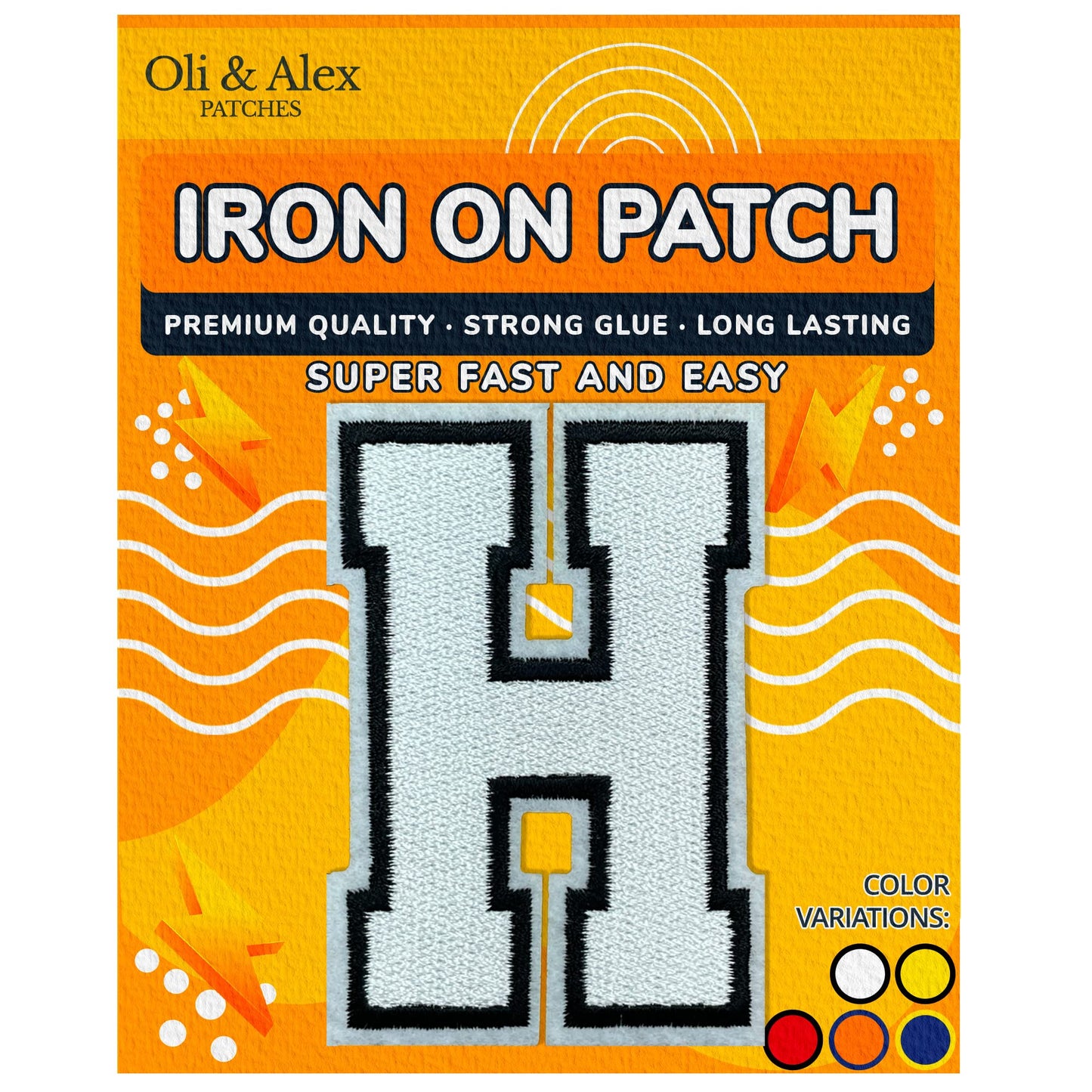 Iron on Letters Patches - Letter Patch for Clothing - Embroidered Patches for Clothes - Embroidery Appliques Team School University - Sew on Appliques 3.26 inch – Yellow, O BST220