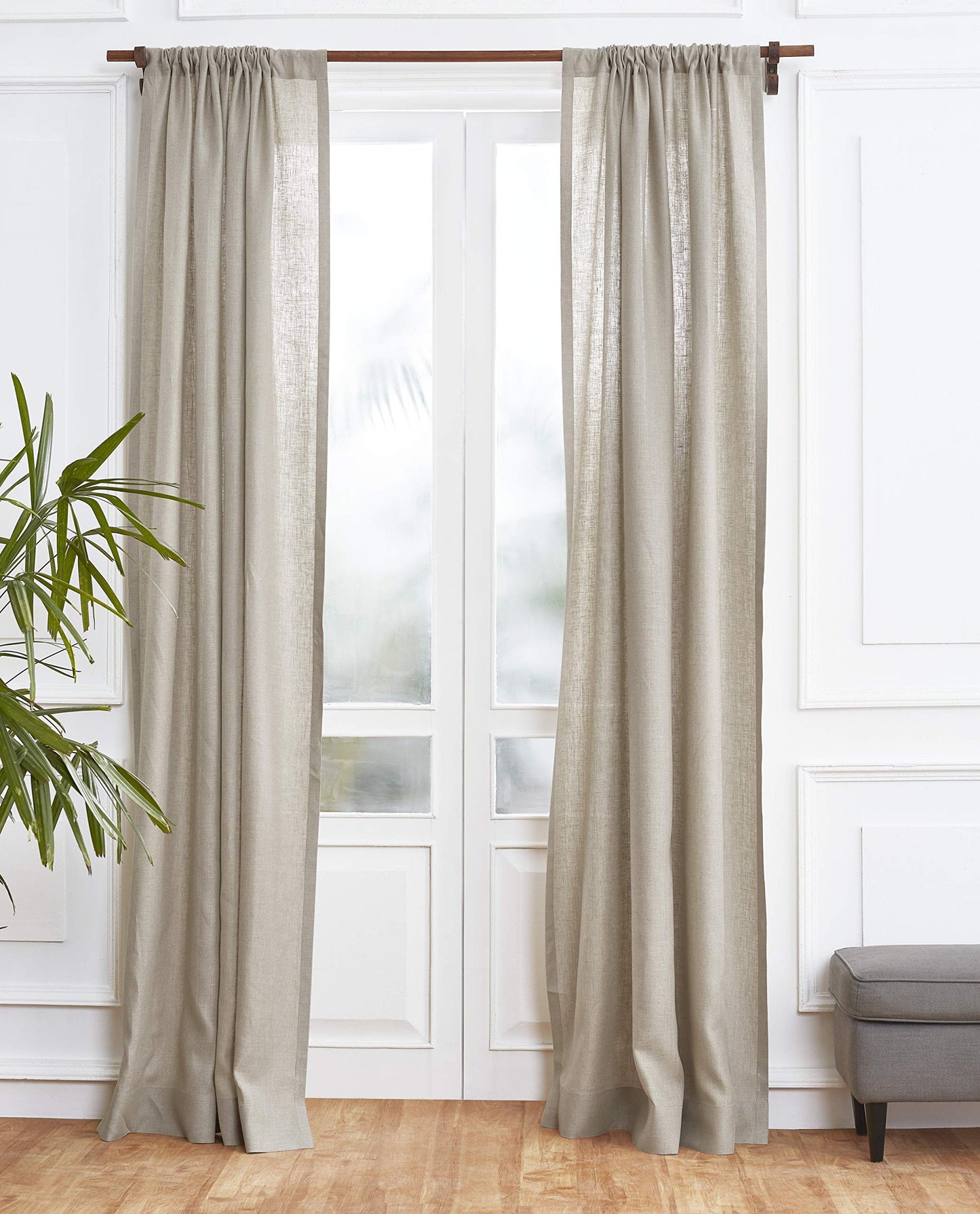 Solino Home 100% Pure Linen Curtain Panel Ivory, Linen Curtain 52 x 54 in | Drapery Panels a light filtering panel for any room, handwoven textured linen, rod pocket top, OEKO-TEX Certified, gift ready BST326SOLH