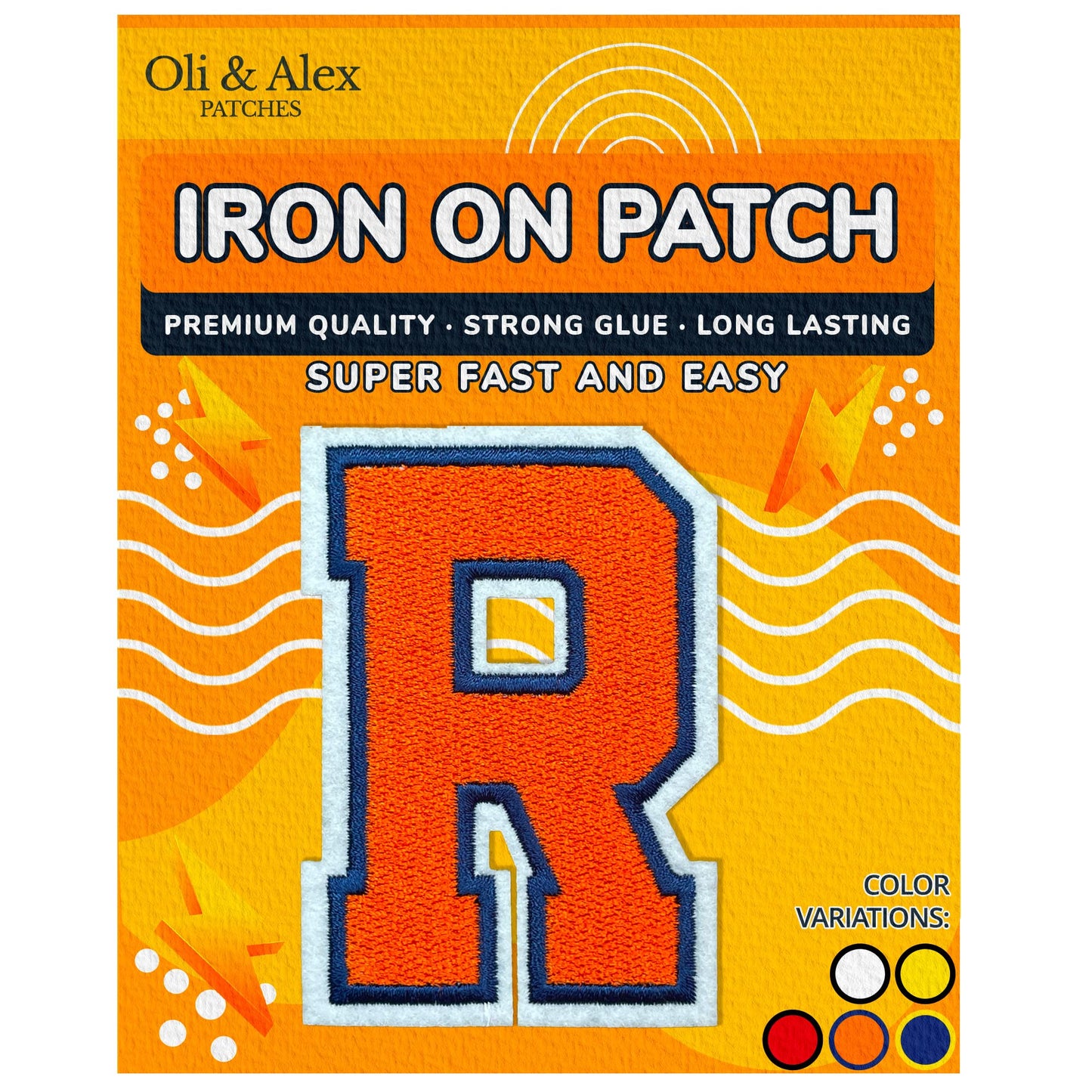 Iron on Letters Patches - Letter Patch for Clothing - Embroidered Patches for Clothes - Embroidery Appliques Team School University - Sew on Appliques 3.26 inch – Yellow, O BST220