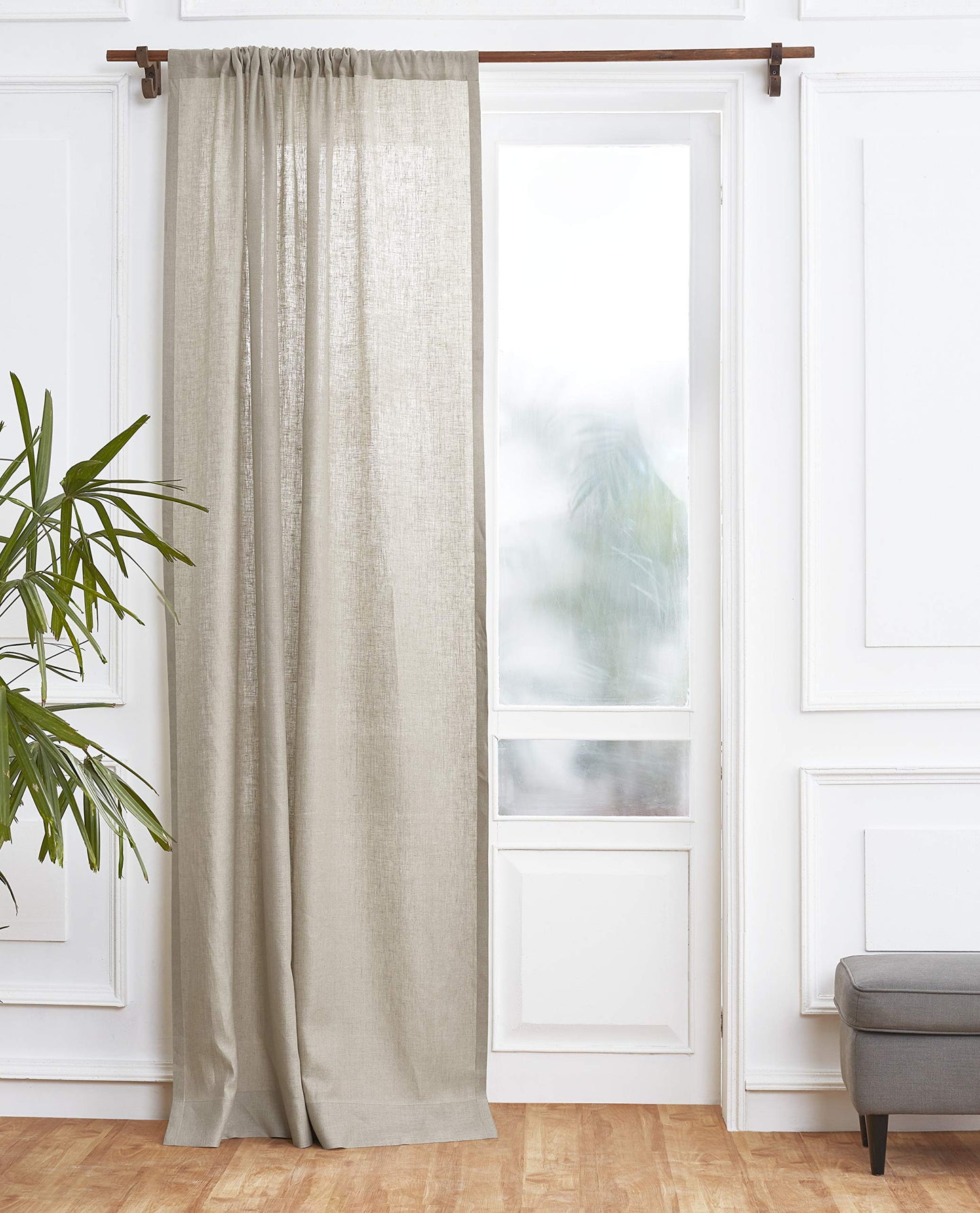 Solino Home 100% Pure Linen Curtain Panel Ivory, Linen Curtain 52 x 54 in | Drapery Panels a light filtering panel for any room, handwoven textured linen, rod pocket top, OEKO-TEX Certified, gift ready BST326SOLH