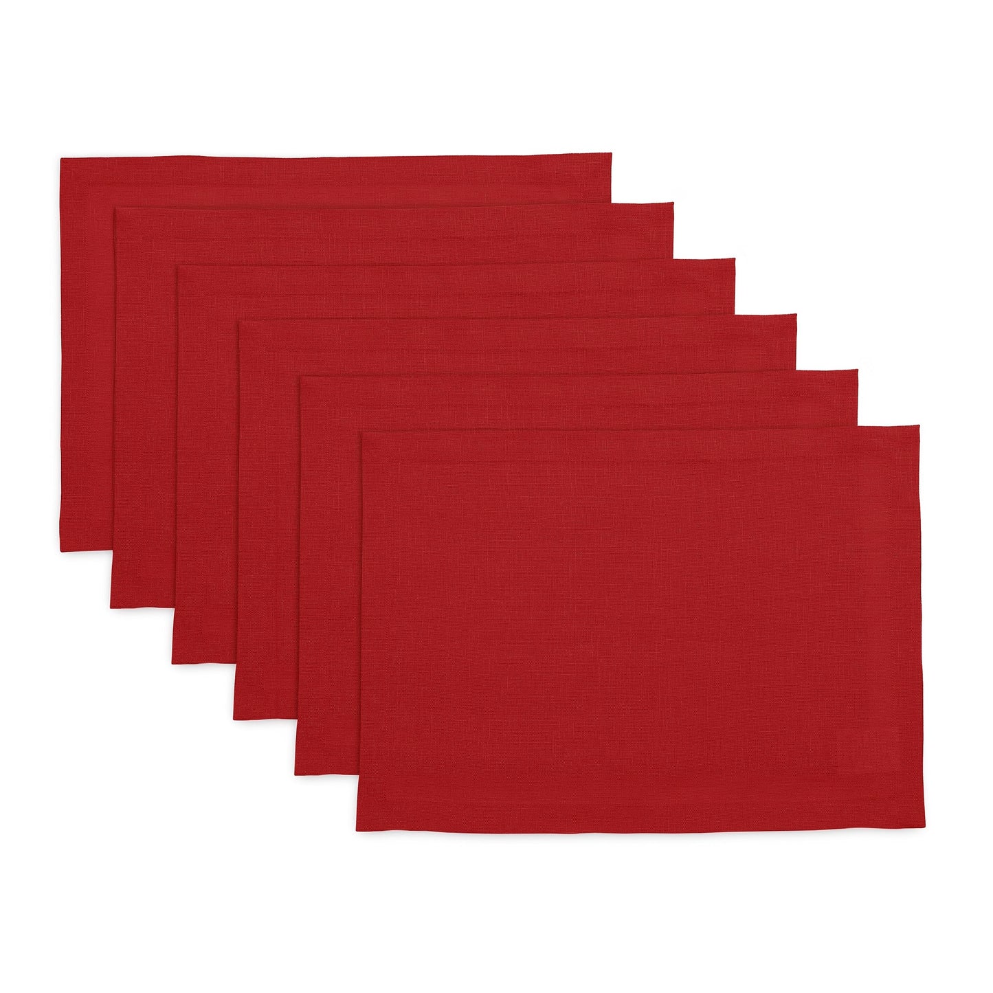 Solino Home 100% Linen Square Placemats White, Fete 14 x 14 in, Set of 4 | Square Table Mats square place settings for daily and festive dining; neatly mitered corners; Pure Linen; OEKO-TEX Certified BST326SOLH