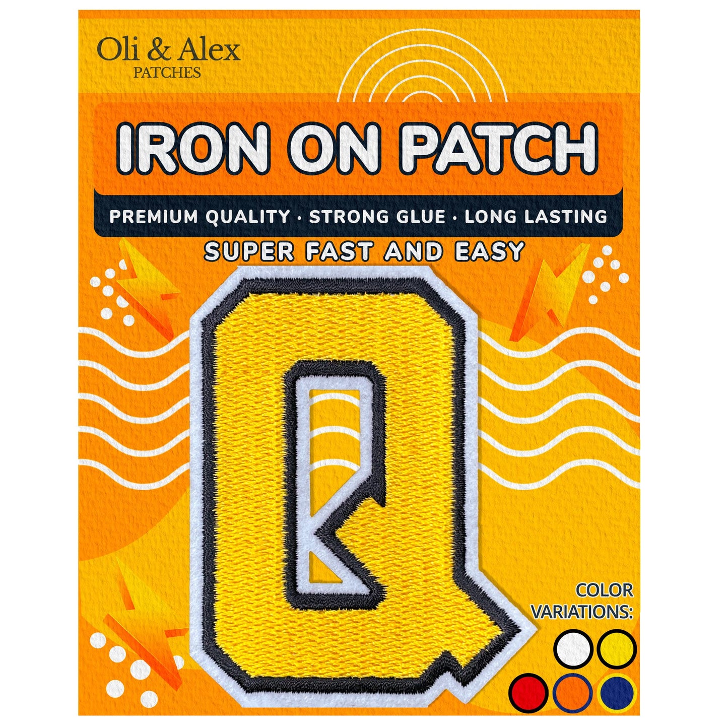 Iron on Letters Patches - Letter Patch for Clothing - Embroidered Patches for Clothes - Embroidery Appliques Team School University - Sew on Appliques 3.26 inch – Yellow, O BST220