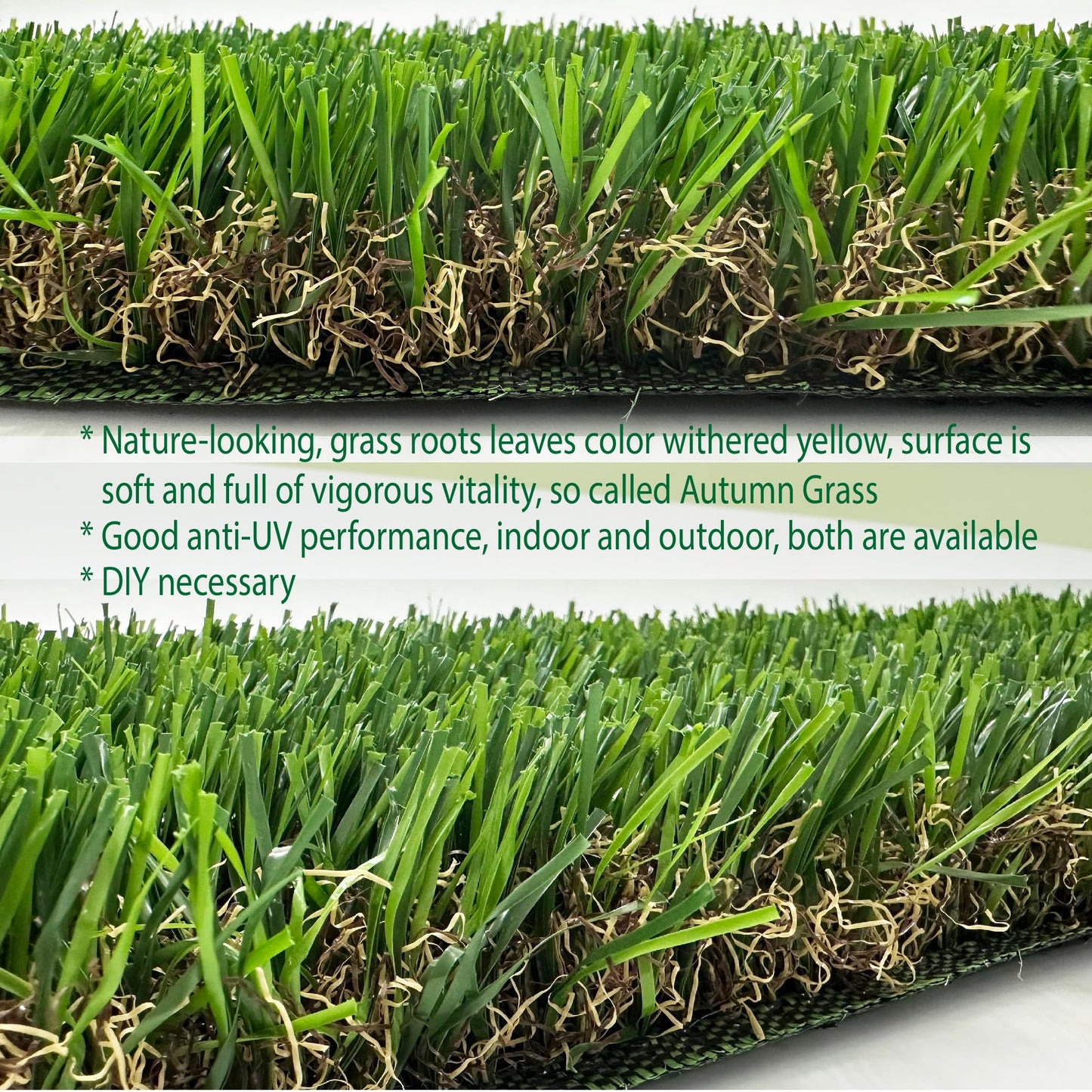 KuGuo Artificial Grass Decoration Strip Indoor/Outdoor DIY Fake Grass (Autumn, Width 2in x Length 11ft) BST220