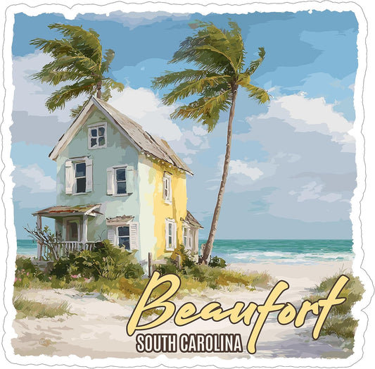 Beaufort South Carolina Sticker 4 Inch Waterproof Vinyl Decal ID44990 | Waterproof vinyl sticker for laptop, journal, water bottle & tumbler – a fun gift for teens & adults BST220