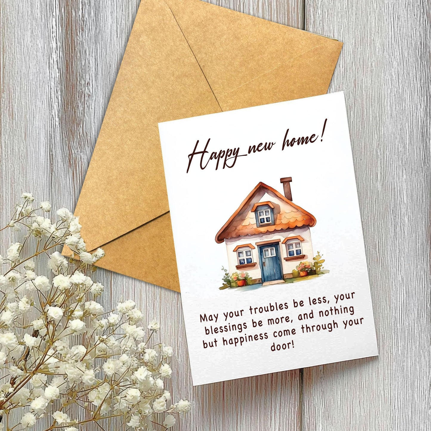 Congrats on Your New Home Housewarming Greeting with Gold Lettering and Key Design, Funny Congratulations Gift for New Homeowners, First-Time Buyers, Friends, Neighbors, Real Estate Clients Single 5.3''x8'' with Envelope BST326L