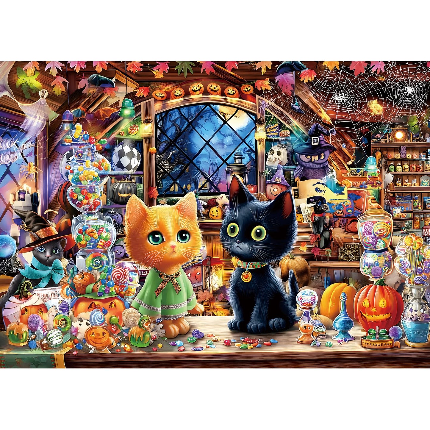 Halloween Puzzle 1000 Pieces for Adults Spooky Scarecrow Farm | Jigsaw Puzzles 1000 Pieces Autumn Horror Spooky with Pumpkin & Ghost Truck for Party Game Night, Dust-Free, 27.5"x19.7" WN420