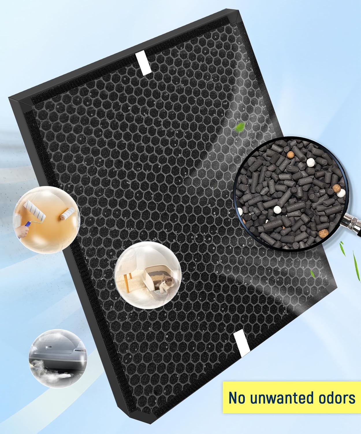 3500 Replacement Filter Compatible With Air Doctor 3000, 3500, 3500i Air Purifiers. Includes 2 Efficiency Filter, 2 Activated Carbon Filters, 6 Per-Filters BST326H