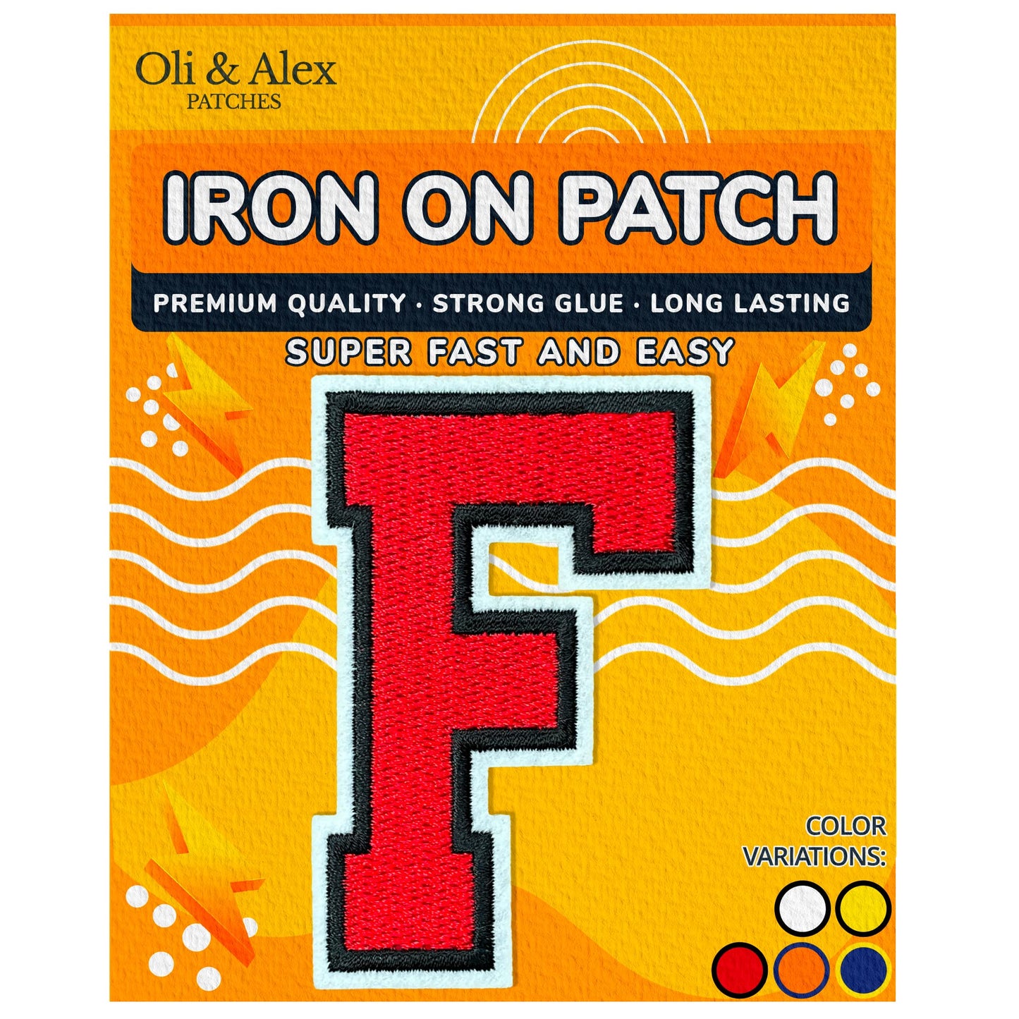 Iron on Letters Patches - Letter Patch for Clothing - Embroidered Patches for Clothes - Embroidery Appliques Team School University - Sew on Appliques 3.26 inch – Yellow, O BST220