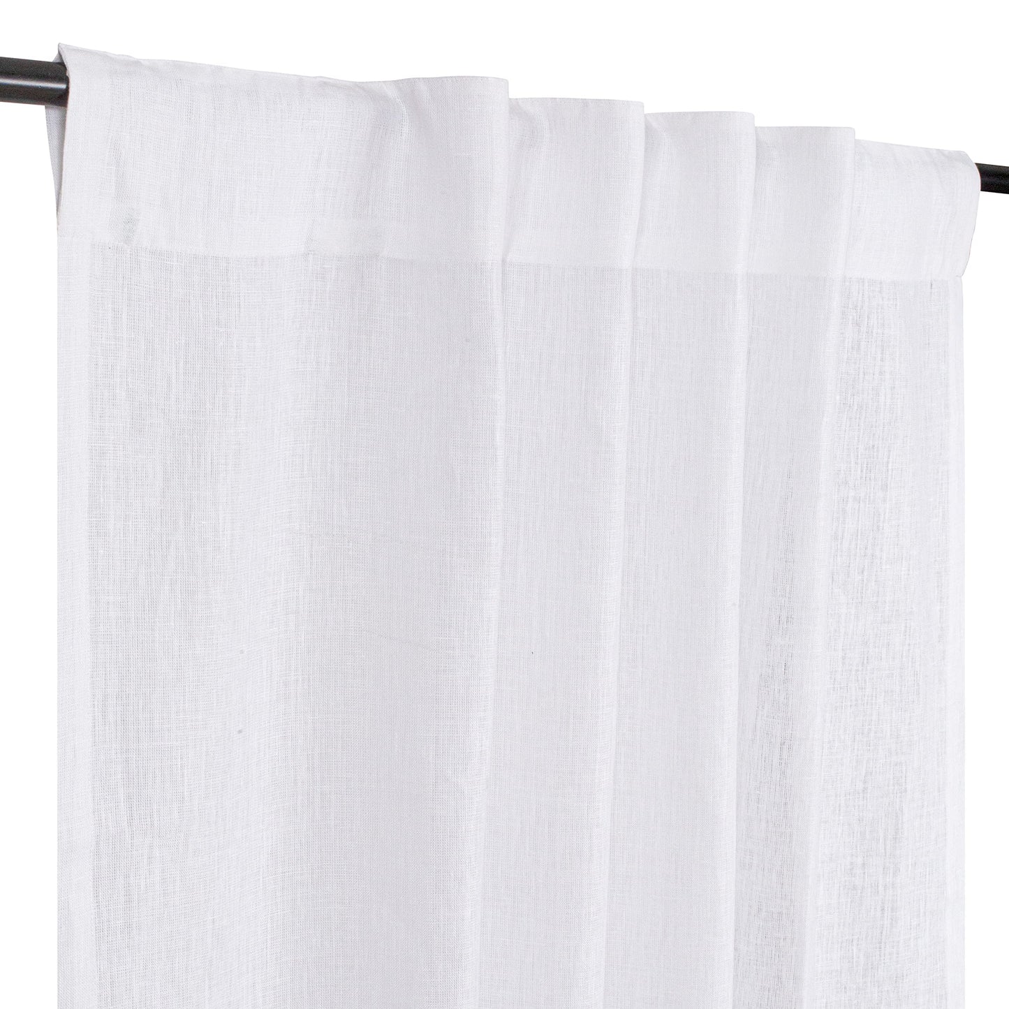 Bedding Craft Curtains 63 Inch Length - White Poly Cotton Slub Drapes with Tab Top, Set of 2, Ideal for Bedroom, Living Room, and Office_ 50x63 inch BST220