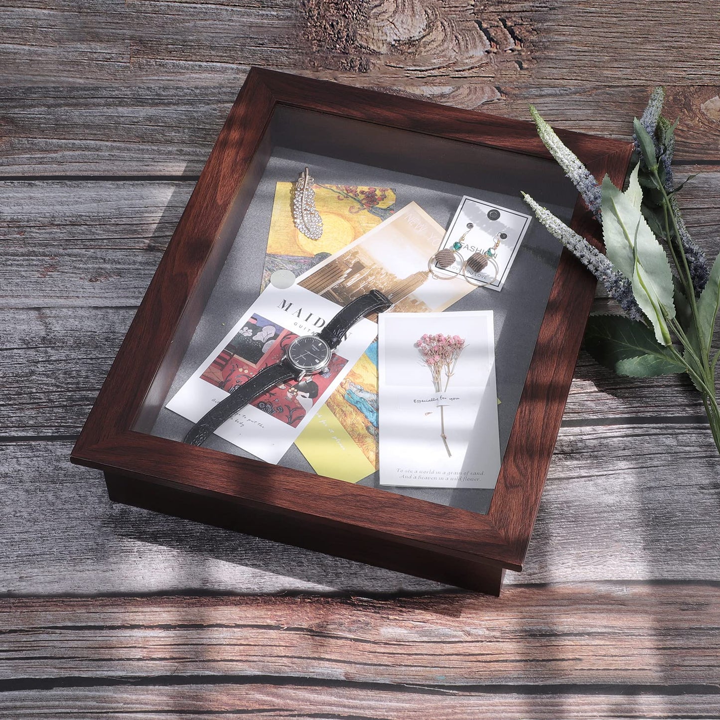 Golden State Art 11x14 Shadow Box Frame Display Case - 2 inch Depth Great for Collages, Collections, Mementos, 6 Pins Included (White, 1 Pack) BST326H