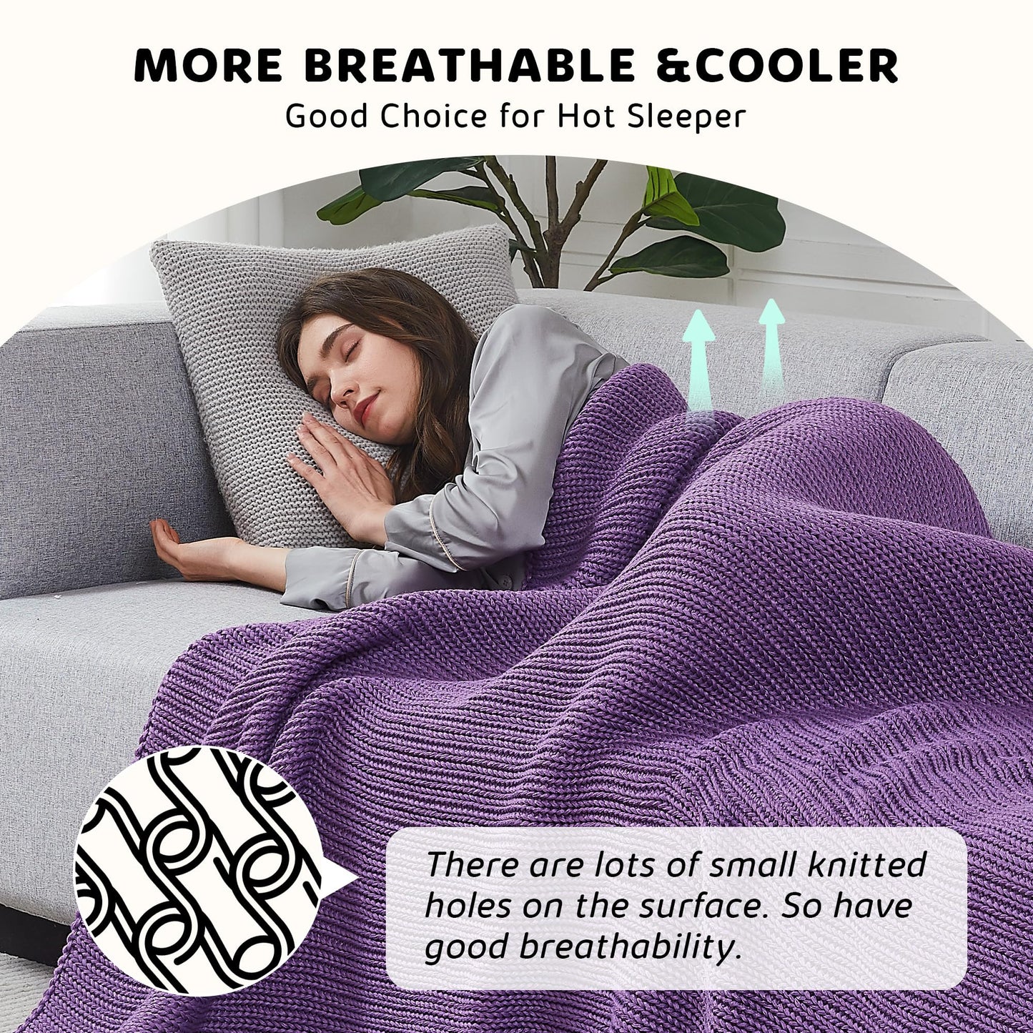 L'AGRATY Knitted Weighted Blanket - 48"x72" 12lbs Cooling Chunky Knit Heavy Blanket for Adults Braided Crochet Throw Thick Cable Yarn Knit Decorative No Beads Evenly Weighted Machine Washable | No Beads Evenly Weighted Machine Washable Chunky Braided Croc