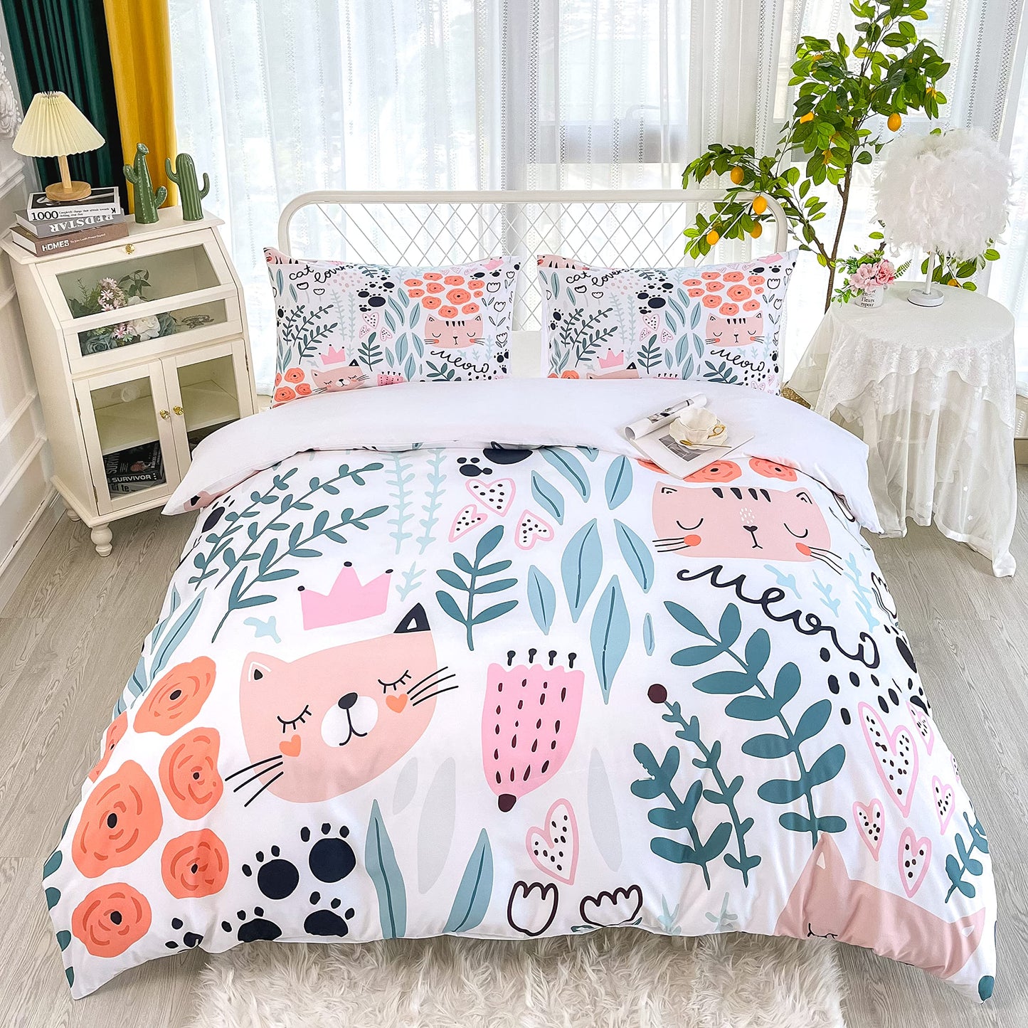 CVHOUSE Deer Hunting Duvet Cover Full Size,American Flag Bedding Set,Deer Theme Comforter for Boys Kids Teens,1 2 Pillowcases 3 Piece Full 79'x89' BST220