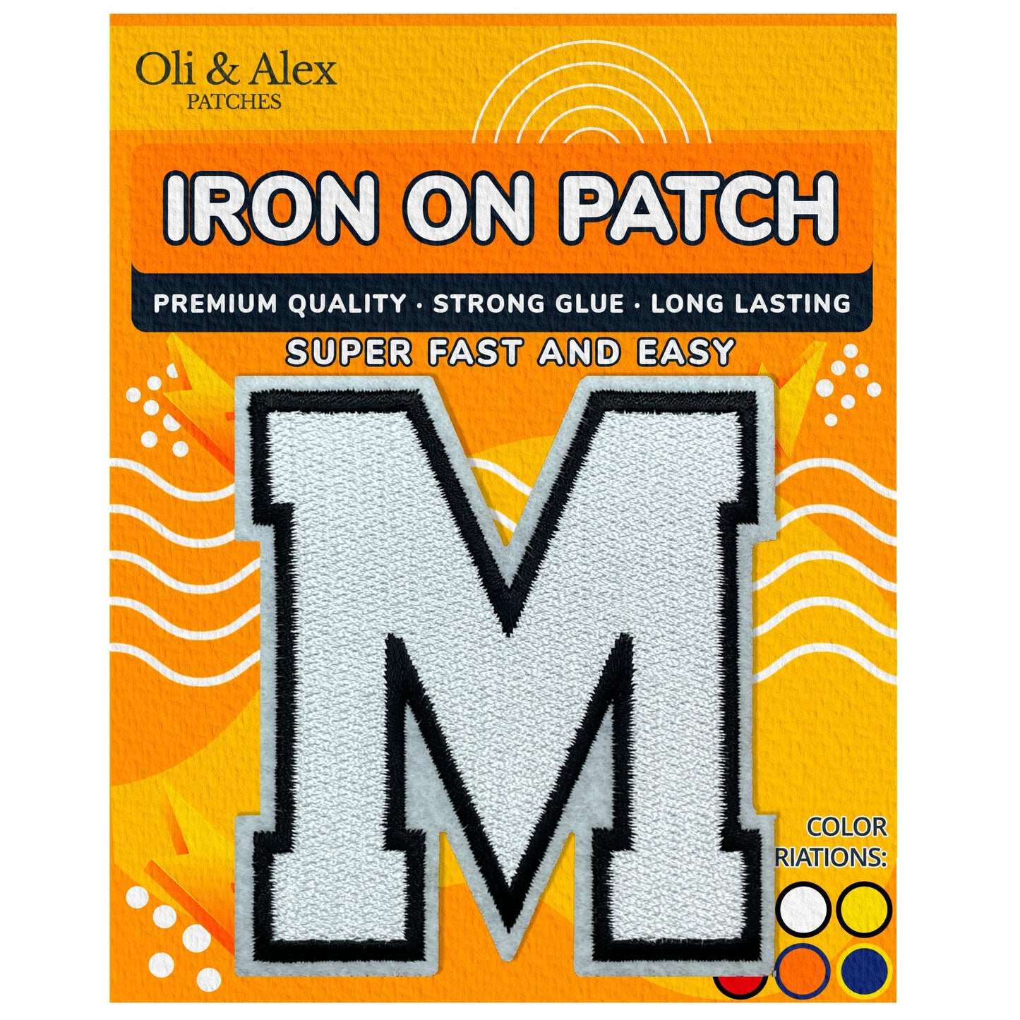 Iron on Letters Patches - Letter Patch for Clothing - Embroidered Patches for Clothes - Embroidery Appliques Team School University - Sew on Appliques 3.26 inch – Yellow, O BST220
