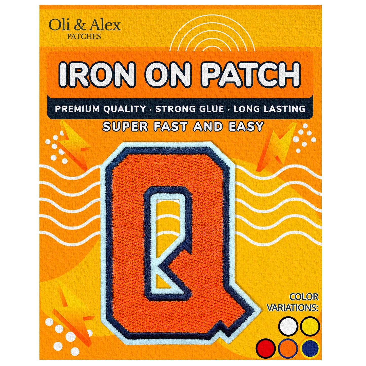 Iron on Letters Patches - Letter Patch for Clothing - Embroidered Patches for Clothes - Embroidery Appliques Team School University - Sew on Appliques 3.26 inch – Yellow, O BST220