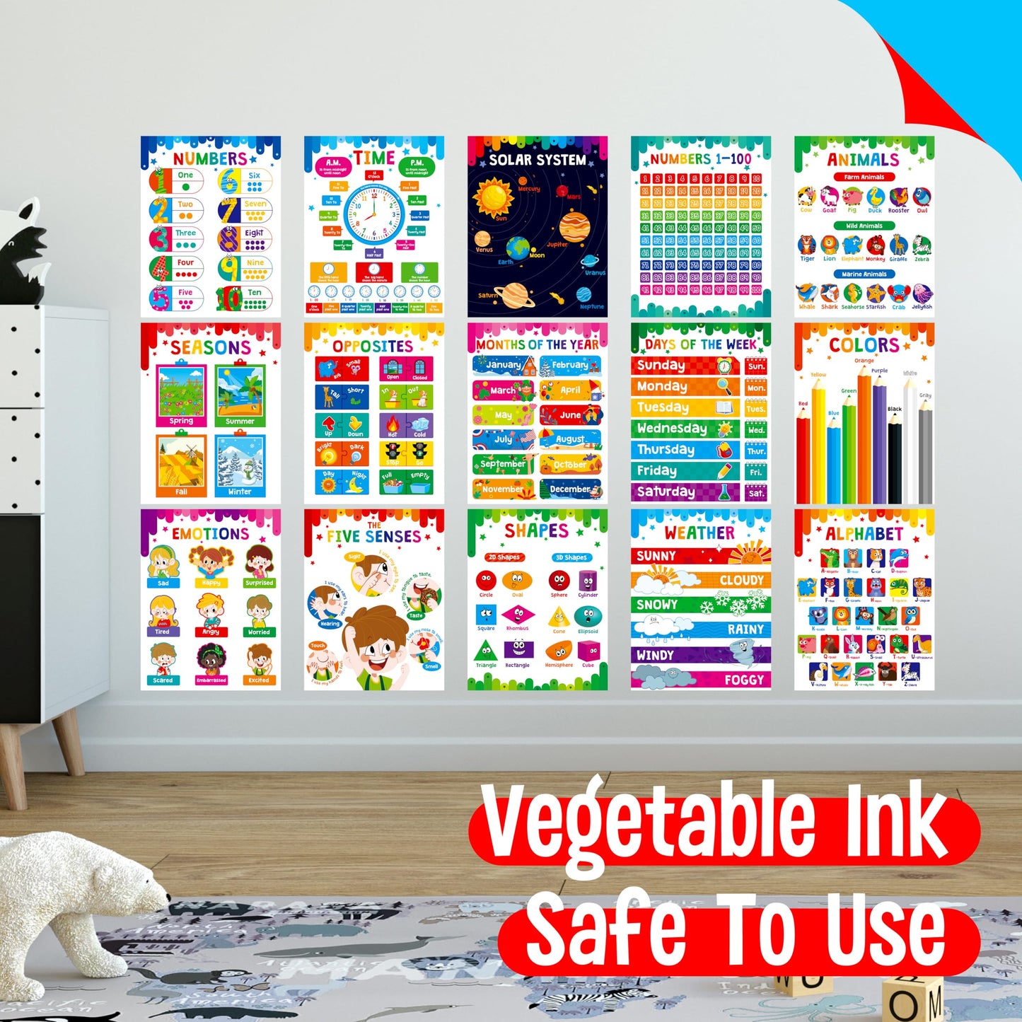 15 Reading Strategy Posters, Thick Water & Tear Resistant English Language Poster, Educational Reading Comprehension Posters for Bulletin Board, Classroom, School Supplies, Wall Decor (14.5” x 11”) BST220