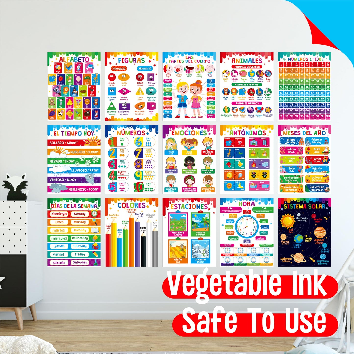 15 Reading Strategy Posters, Thick Water & Tear Resistant English Language Poster, Educational Reading Comprehension Posters for Bulletin Board, Classroom, School Supplies, Wall Decor (14.5” x 11”) BST220