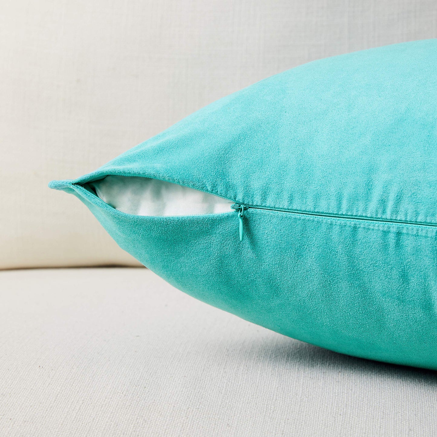 Fancy Homi 4 Packs Olive Green Decorative Throw Pillow Covers 18x18 inch, Super Soft Faux Suede Decor Square Pillow Covers 45x45 cm, Solid Cushion Cover for Couch Living Room Sofa Bedroom BST220