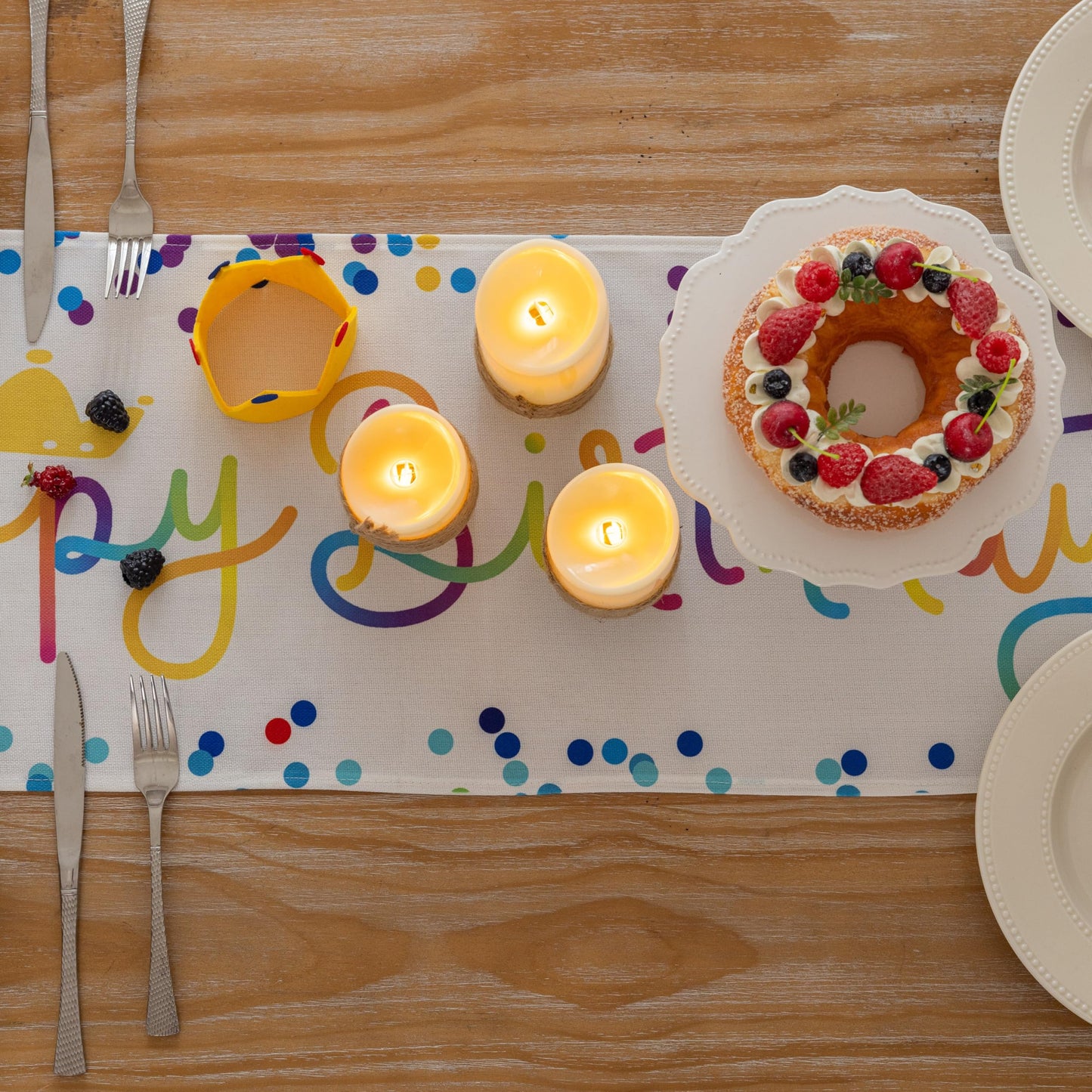 Keketoarrange Happy Birthday Table Runner Birthday Party Decorations Kitchen Dining Table Decoration for Home Party Décor Polka Dot Black 13 x 72 inch BST220