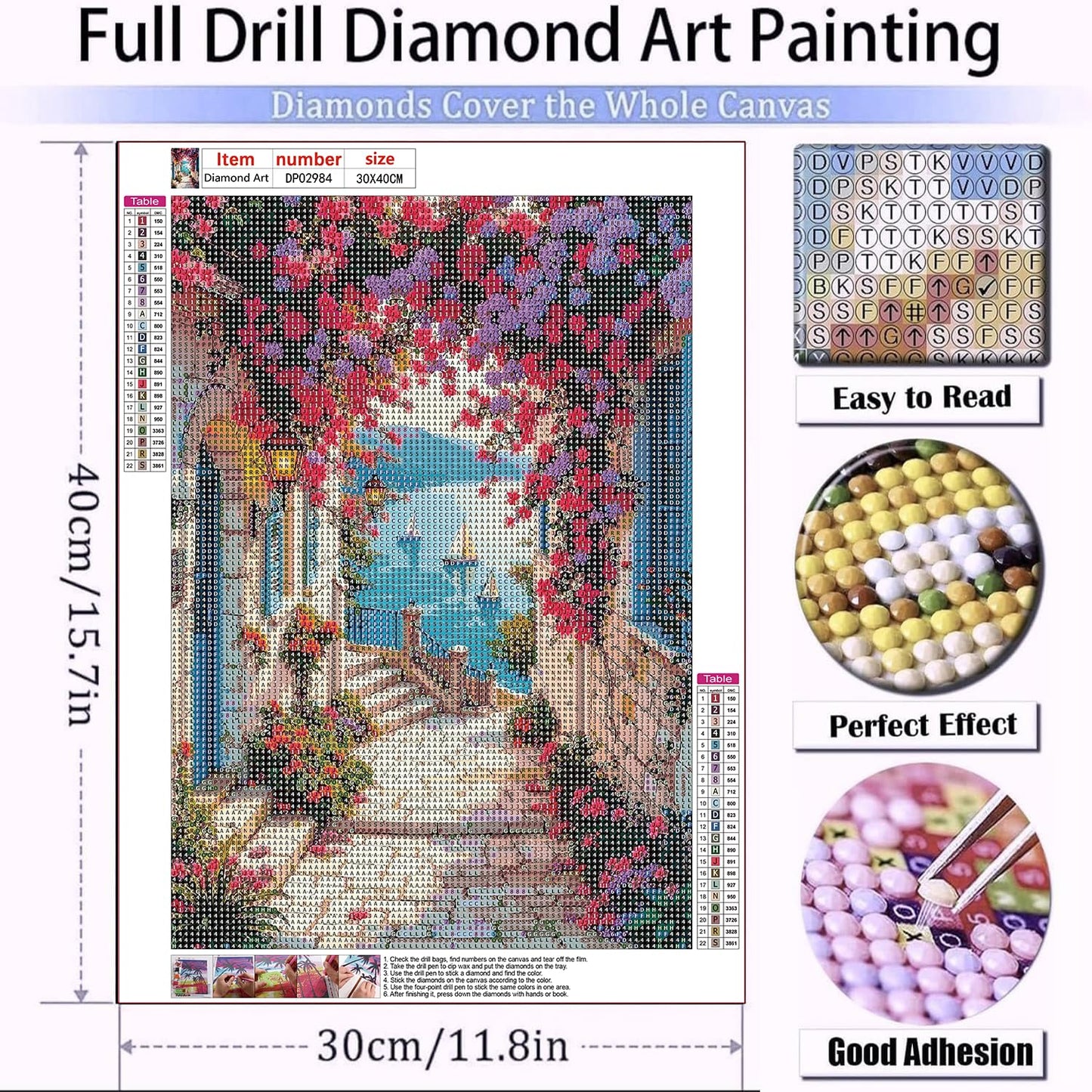 AIBOERL Cherry Diamond Art Kits for Adults,Cherry 5D Diamond Painting Kits for Adults Beginners,DIY Full Round Drill Diamond Dot Painting Gem Art Kits for Adult, Home Wall Decor 12x16Inch BST220