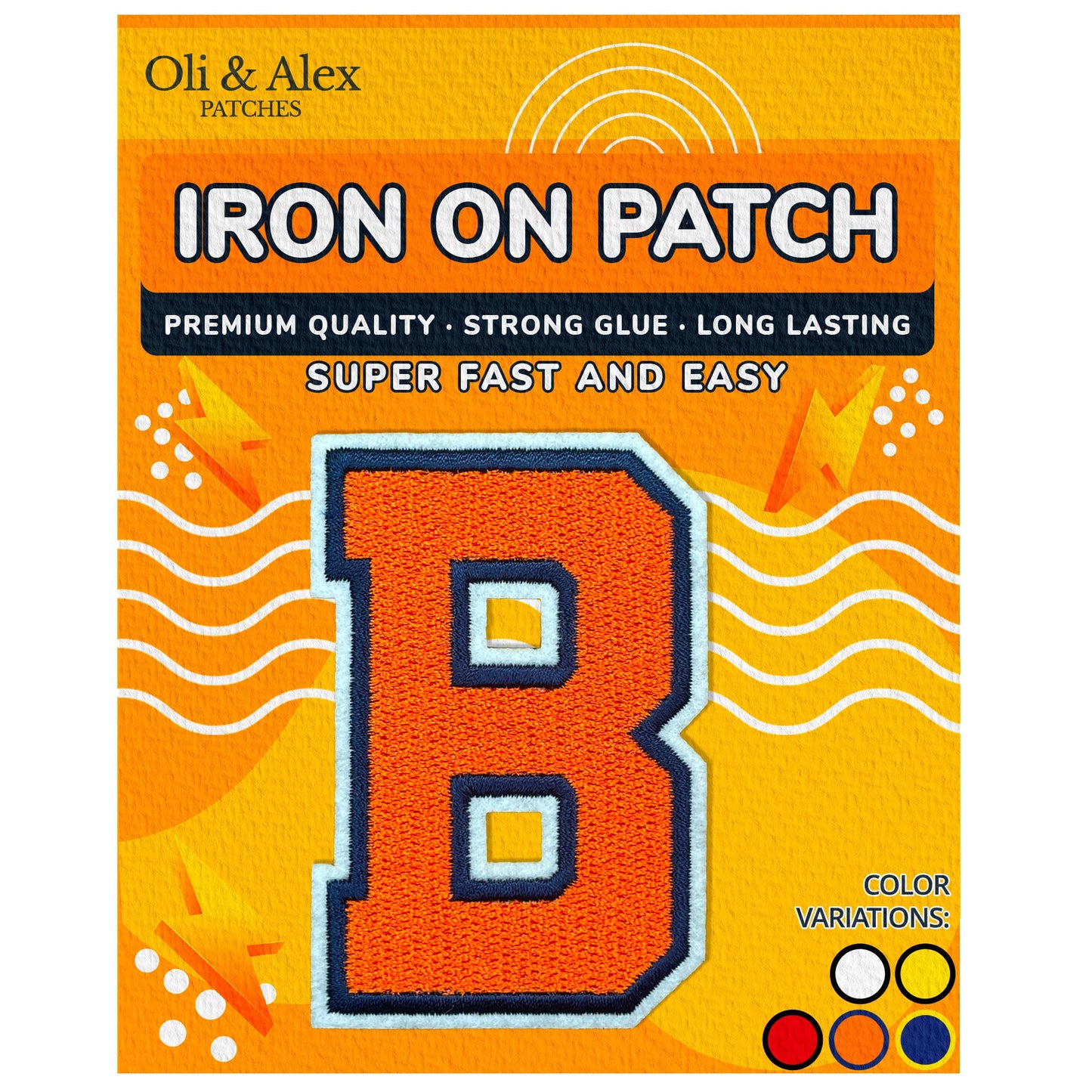 Iron on Letters Patches - Letter Patch for Clothing - Embroidered Patches for Clothes - Embroidery Appliques Team School University - Sew on Appliques 3.26 inch – Yellow, O BST220
